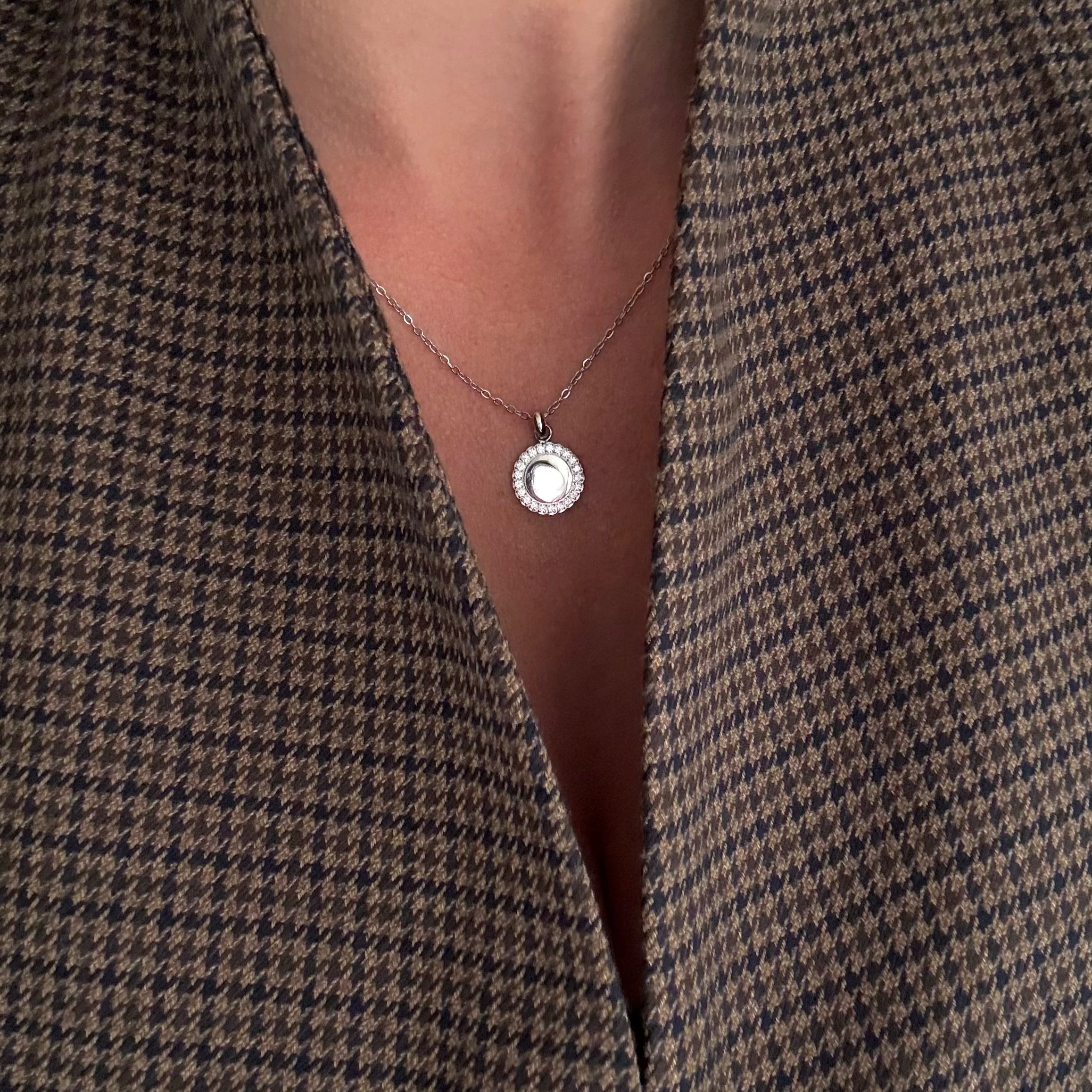 Krystal Halskæde med Bogstav Sølvbelagt