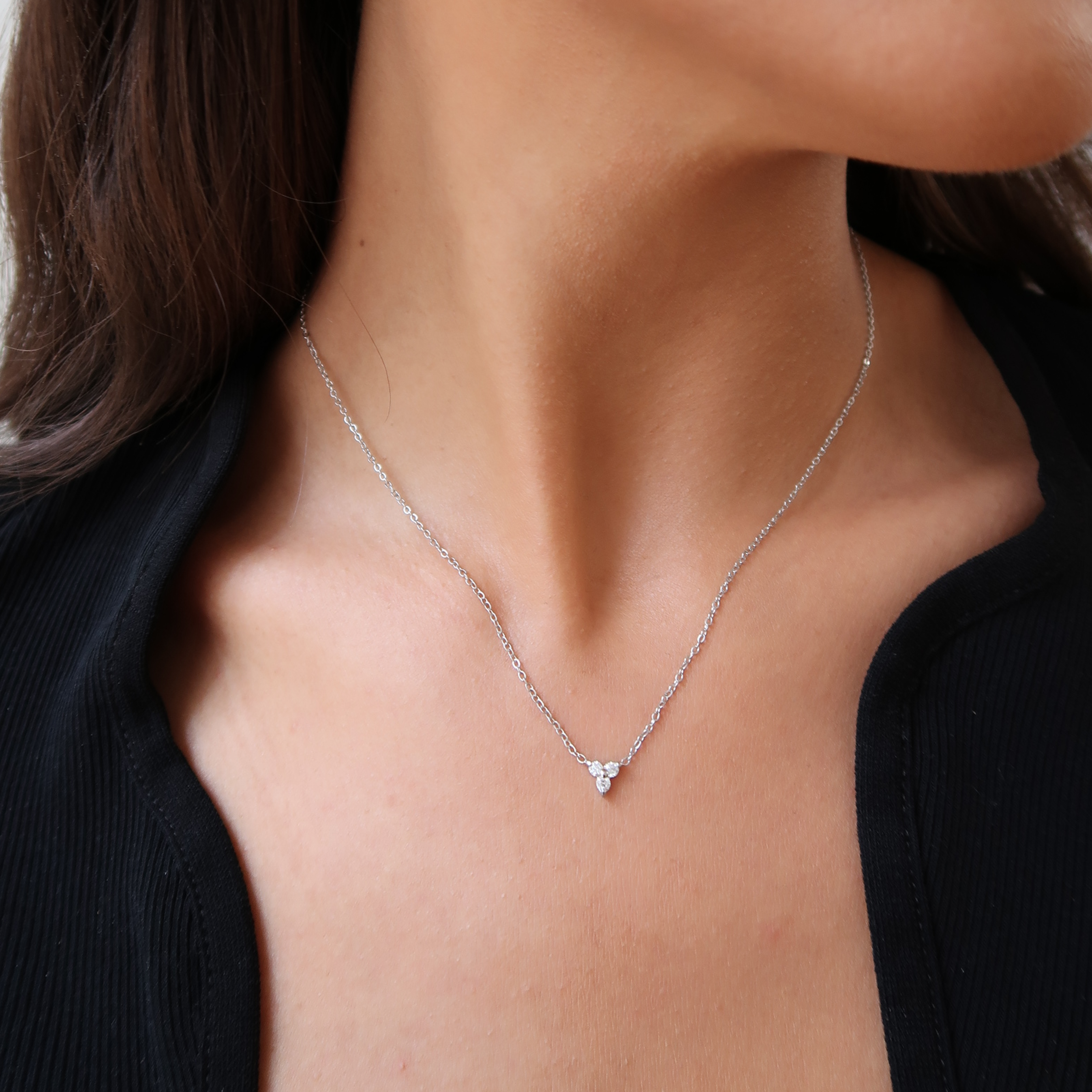 Trinity Krystal Halskæde Guldbelagt