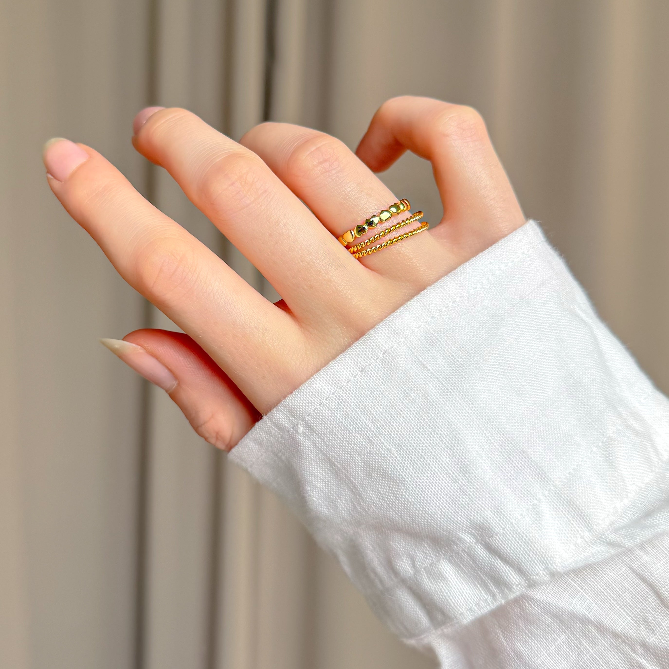 Solid Stribe Hjerte Sæt