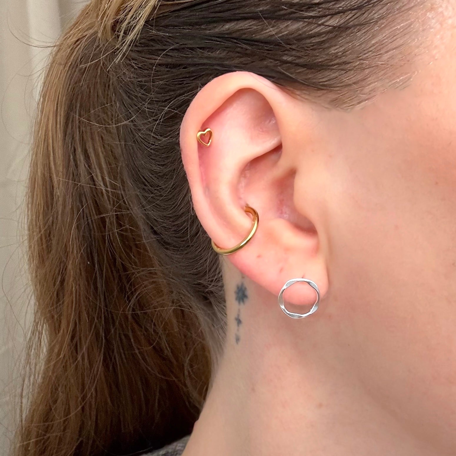 cirkel diamont cut øreringe i sølv