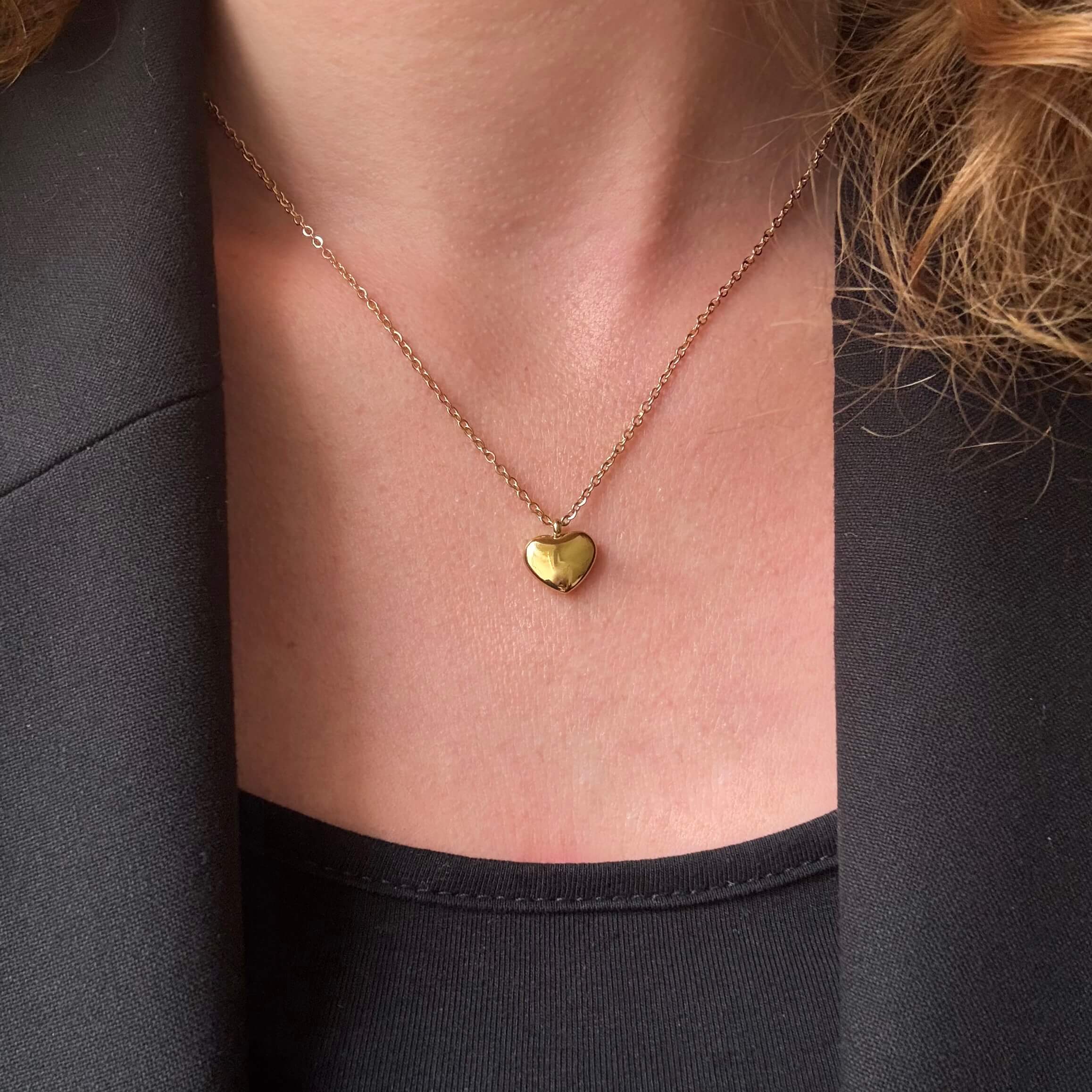 Hjerte Halskæde Guldbelagt