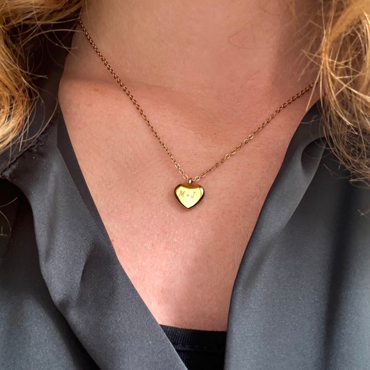 Indgraveret Mors Dag Hjerte Halskæde