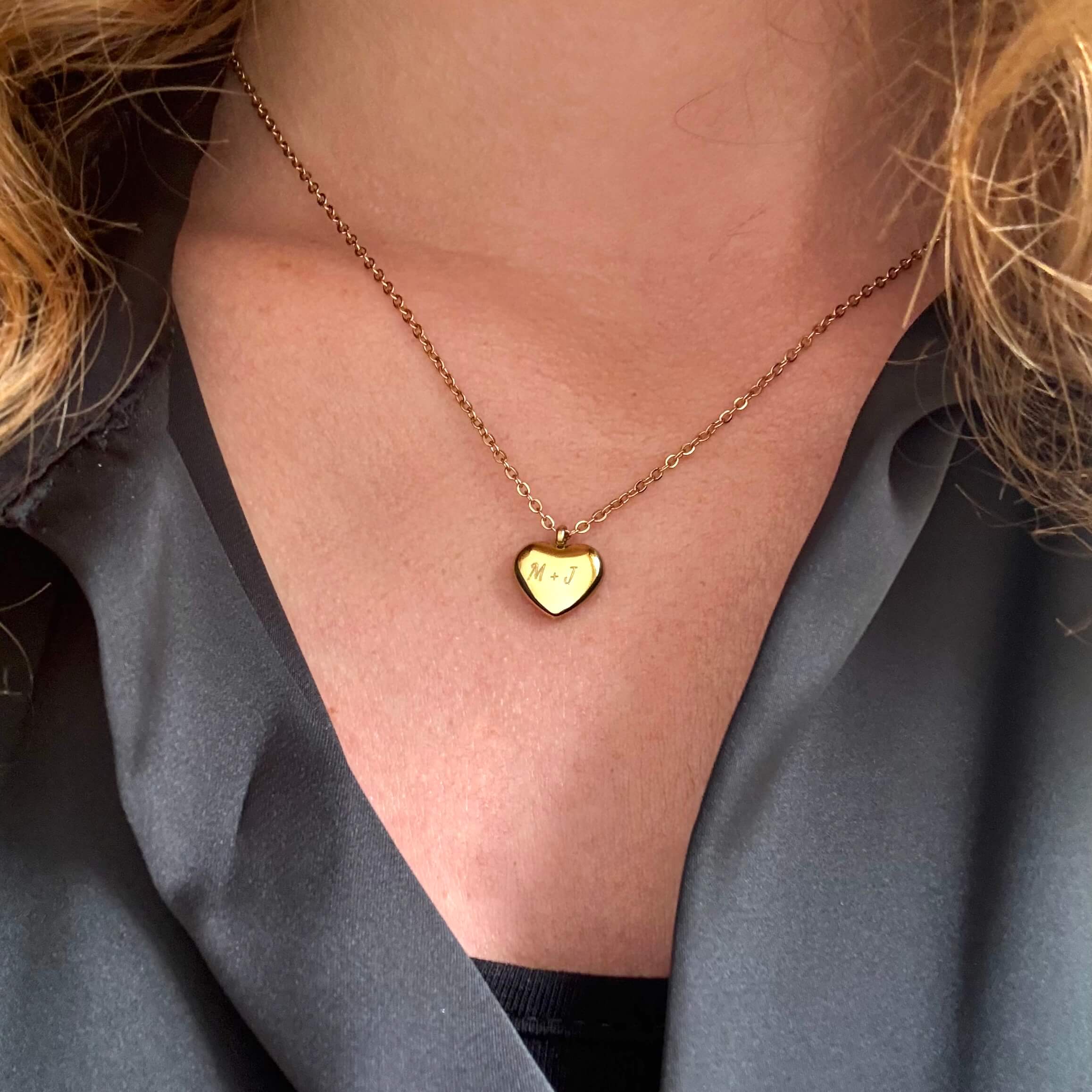 Hjerte Halskæde Guldbelagt