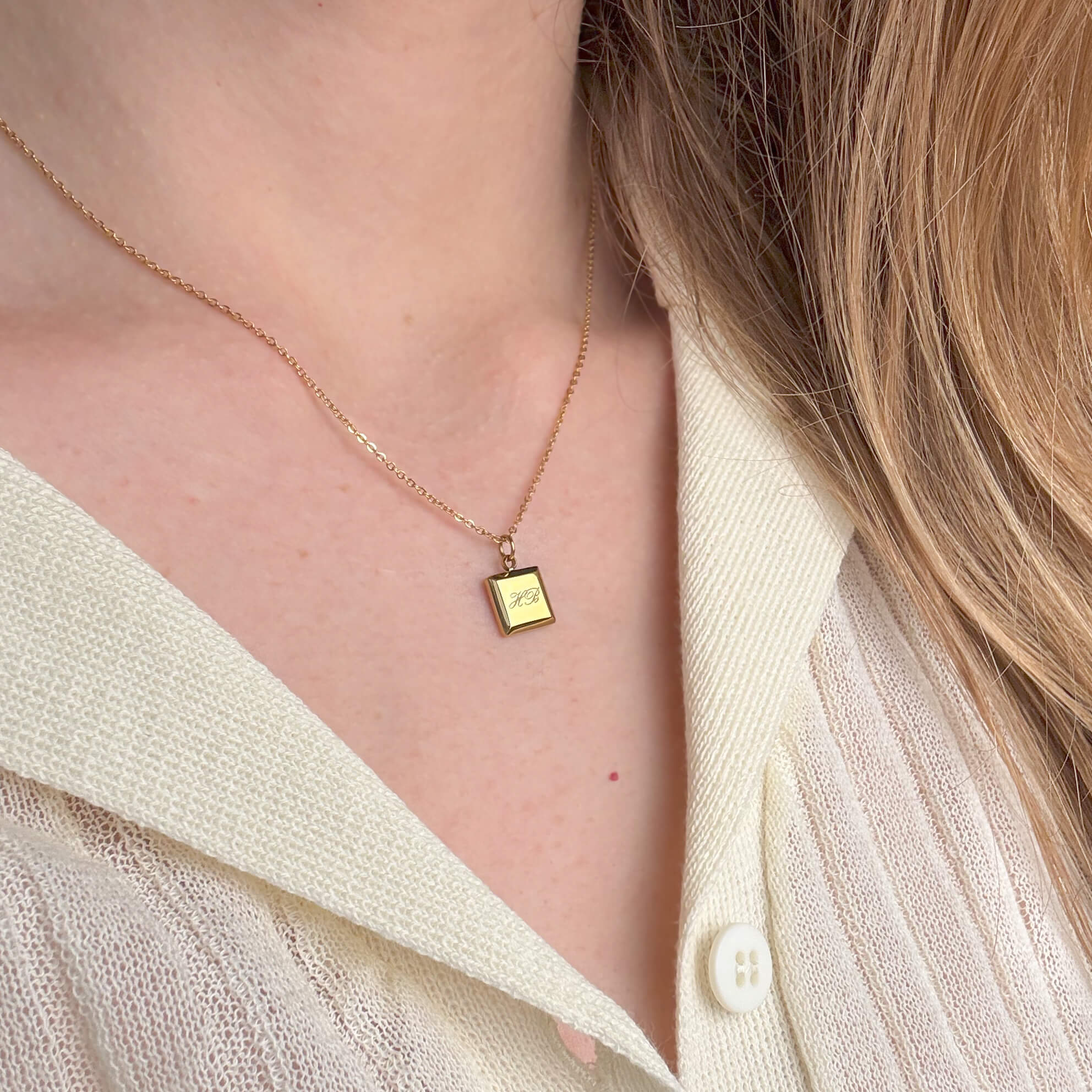 Elsker Dig Kvadrat Halskæde