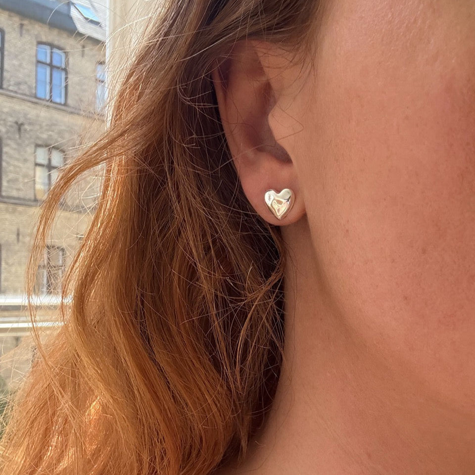 Banket Hjerte Stud Sølv