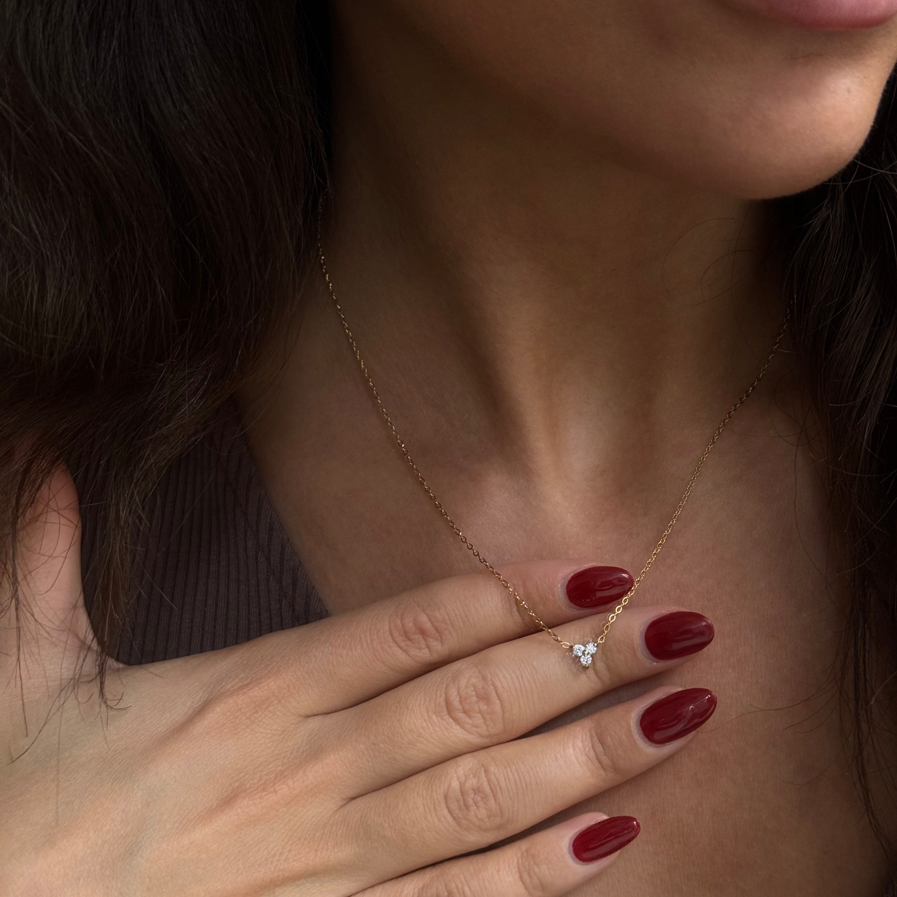 Trinity Krystal Halskæde Guldbelagt