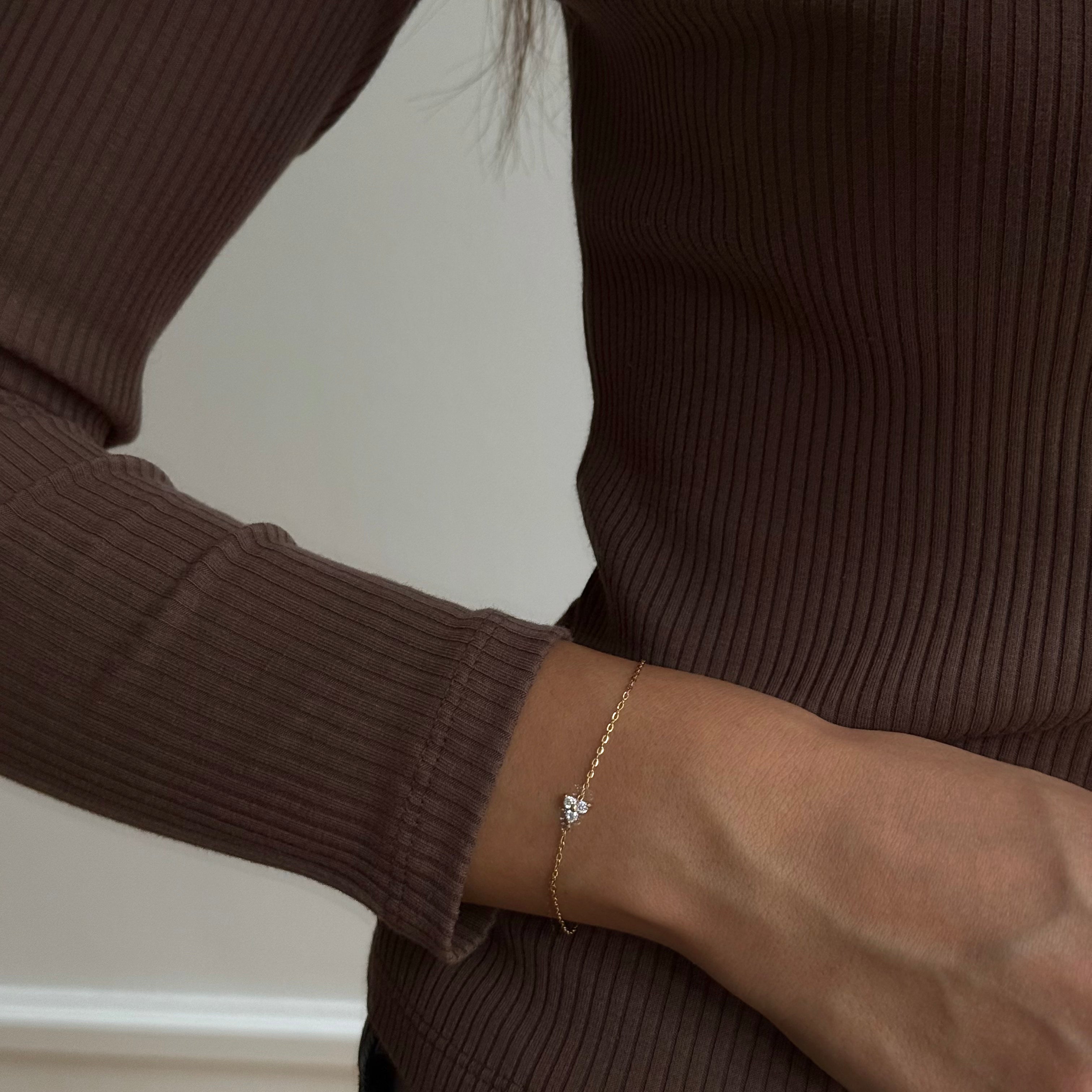 Trinity Krystal Armbånd Guldbelagt