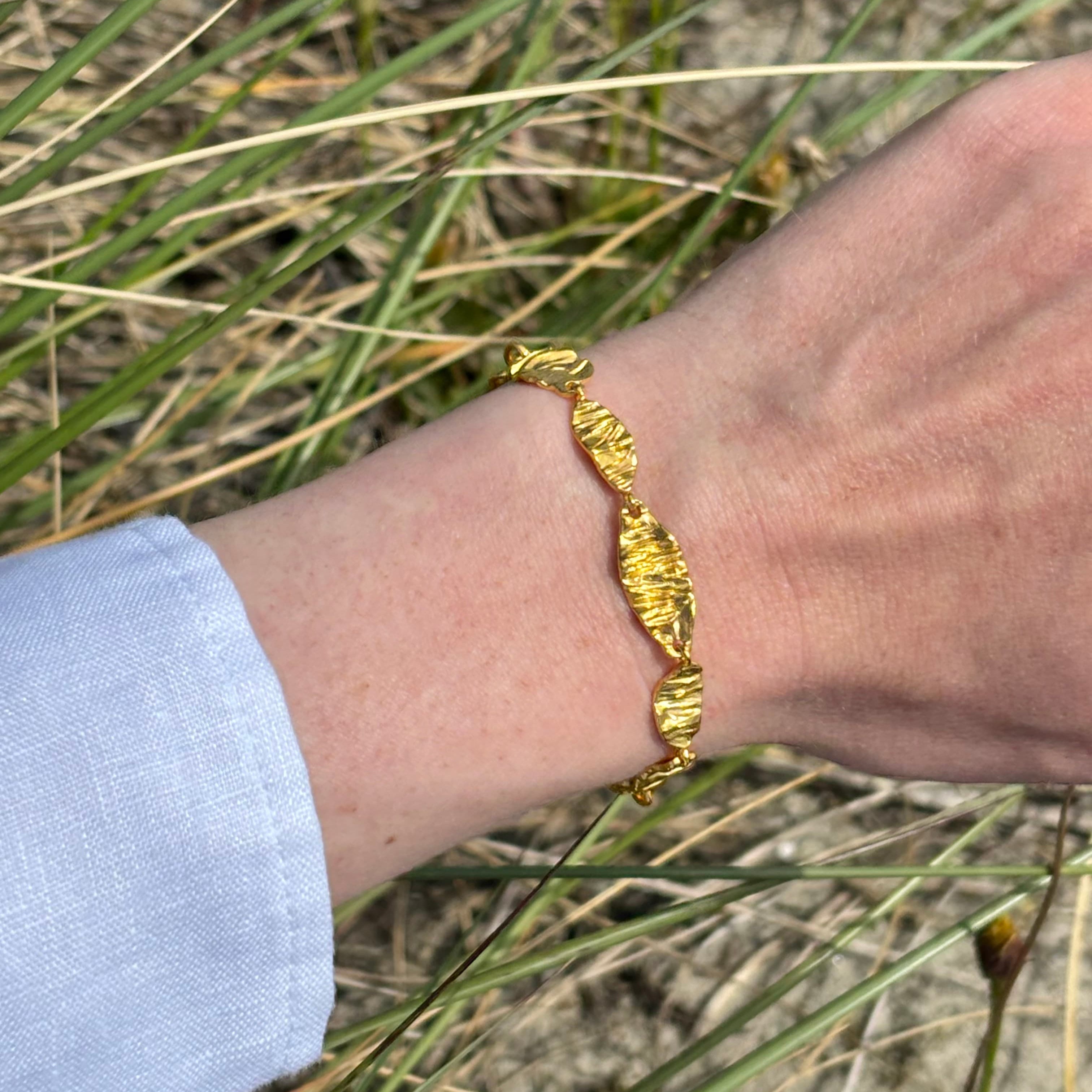 Chunky Melted Armbånd Guldbelagt