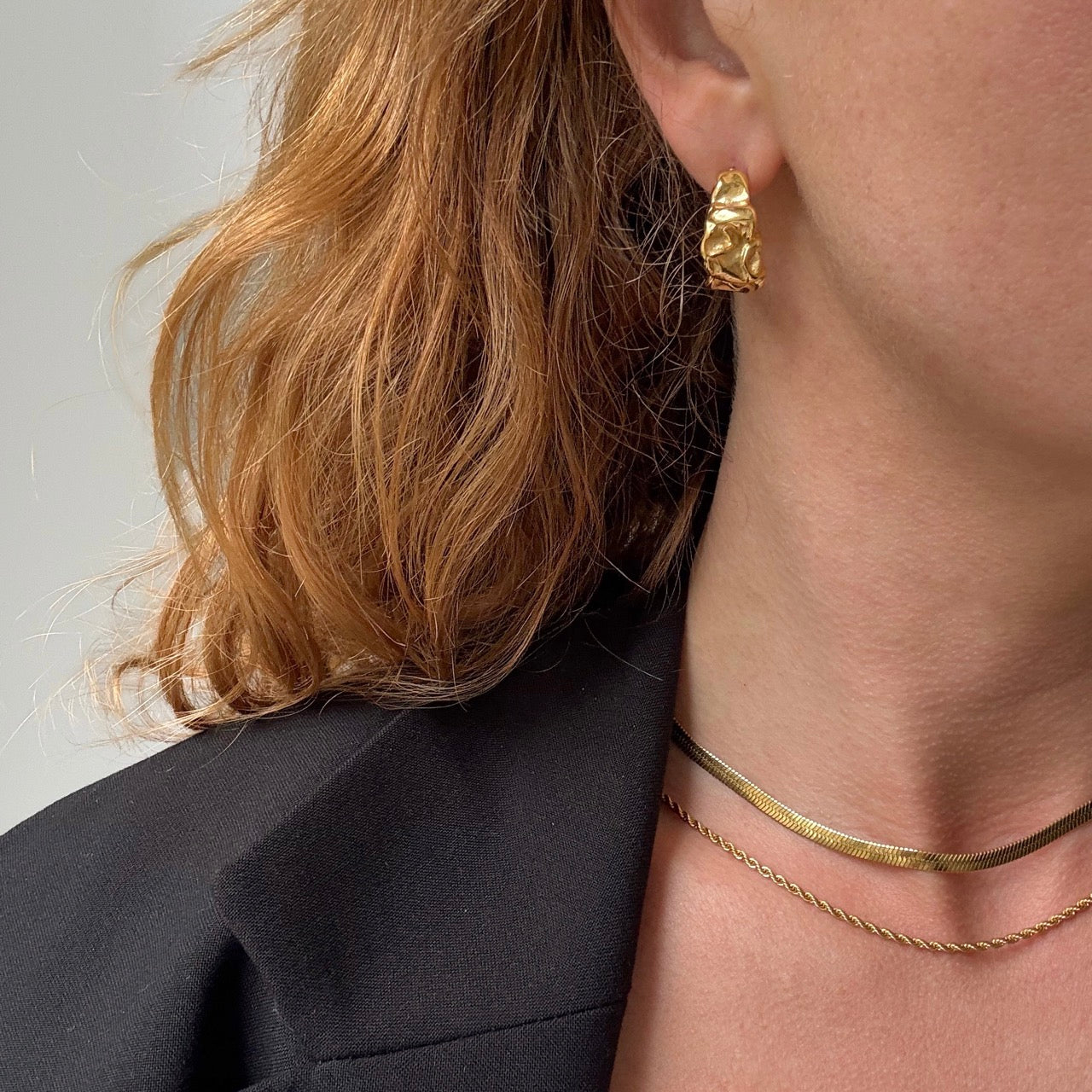 Melted Half Hoop Guldbelagt