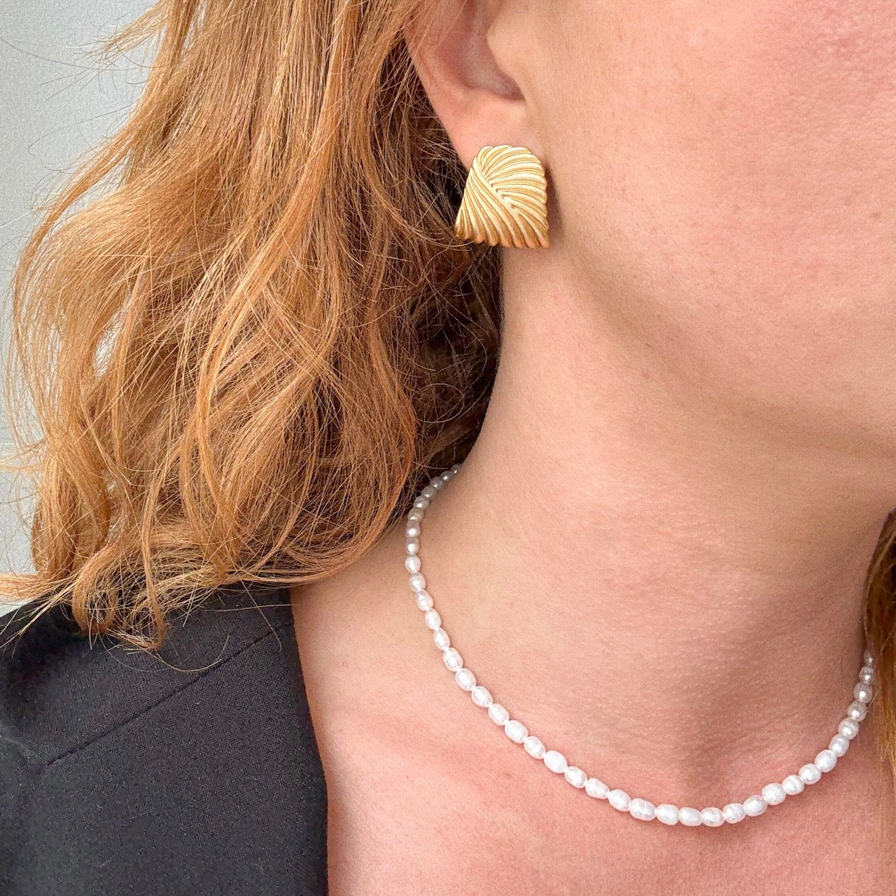 Sway Stud Øreringe Guldbelagt