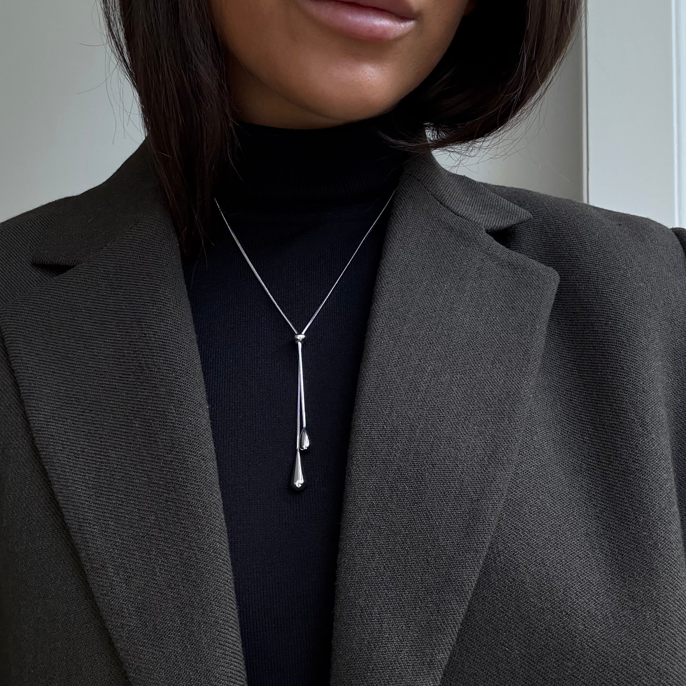 Slider Chain Halskæde Sølvfarvet