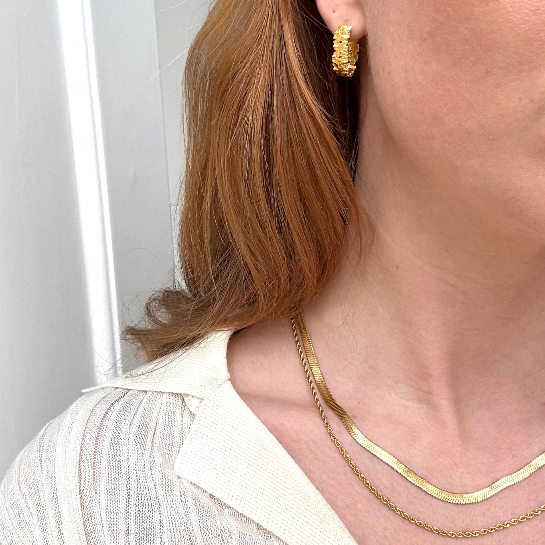 Rope Double Halskæde Guldbelagt