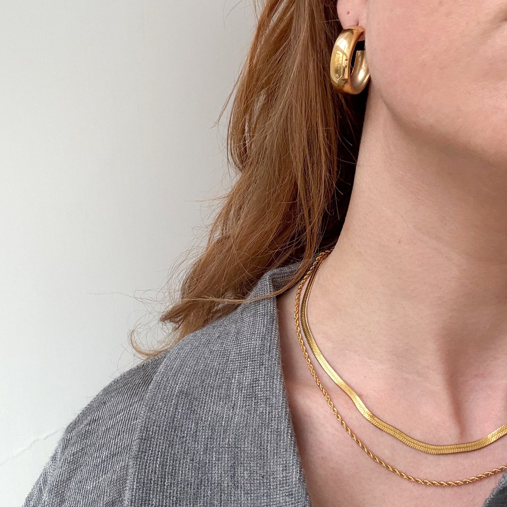 Classic Chunky Hoops Guldbelagt