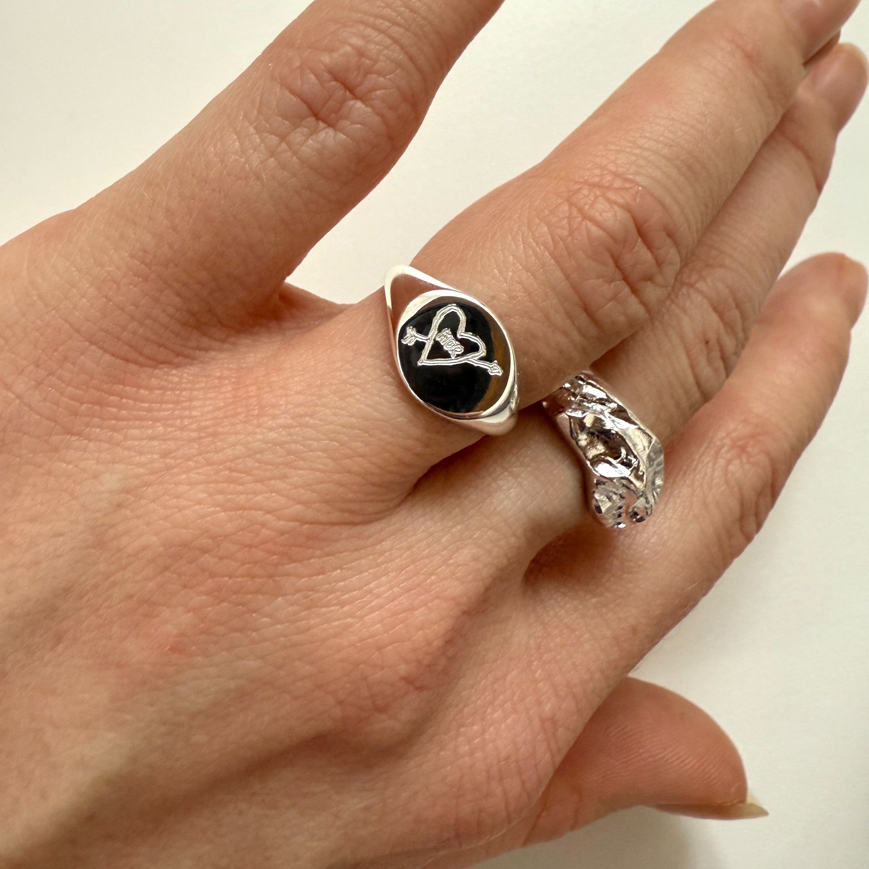 Oval Signet Ring Sølv m. indgravering