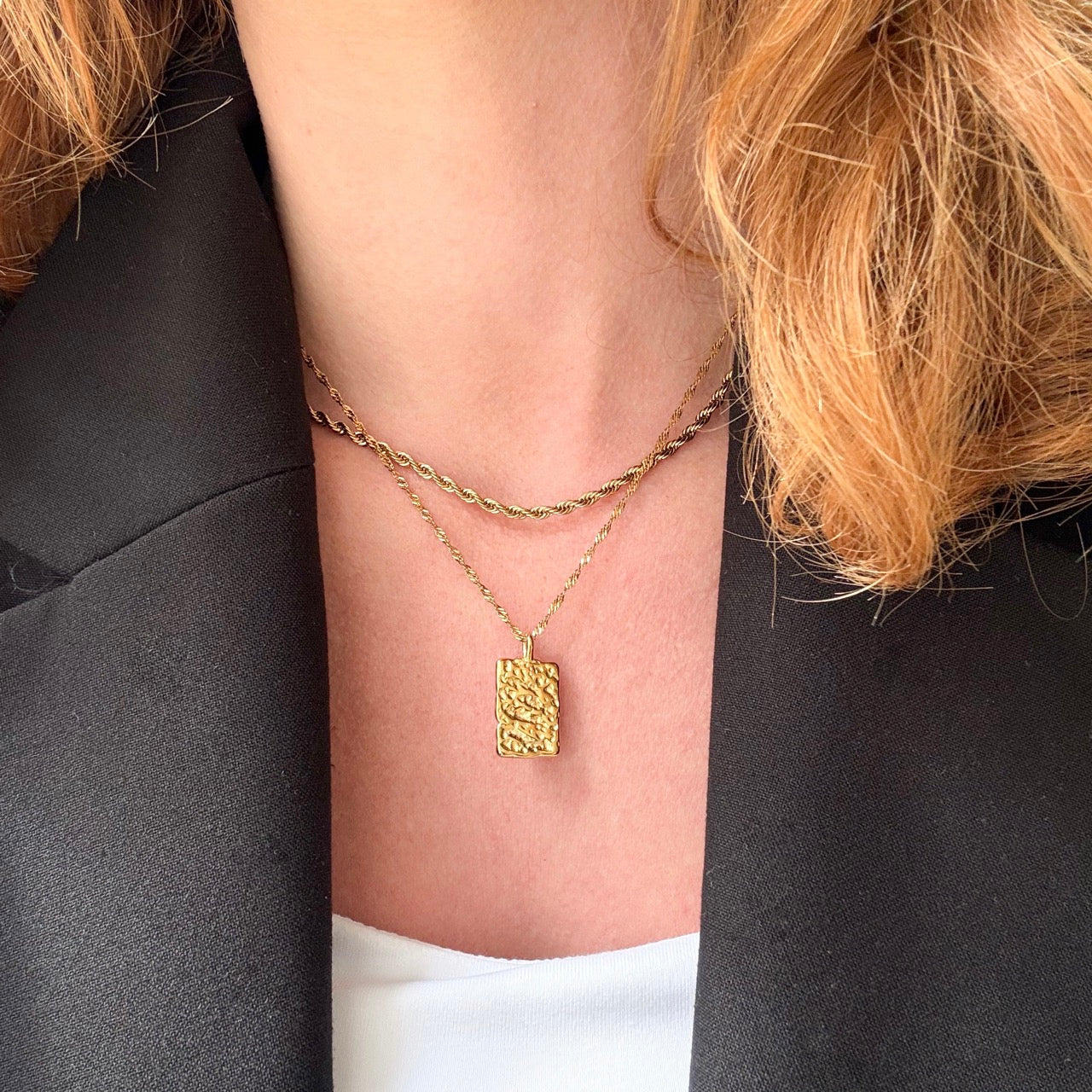 Snoet Rope Halskæde Guldbelagt