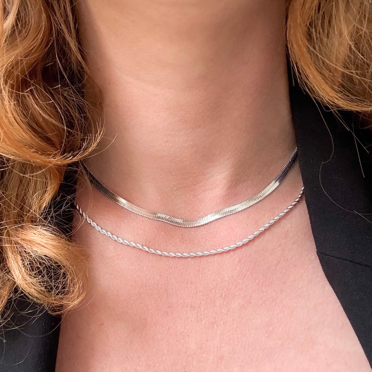 Rope Double Halskæde Sølvbelagt
