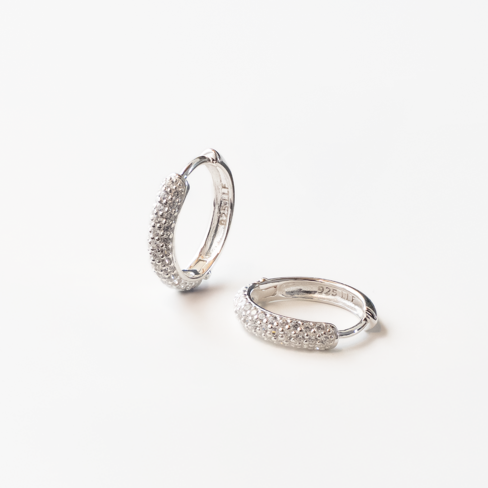 Krystal Hoop Ørering Sølv