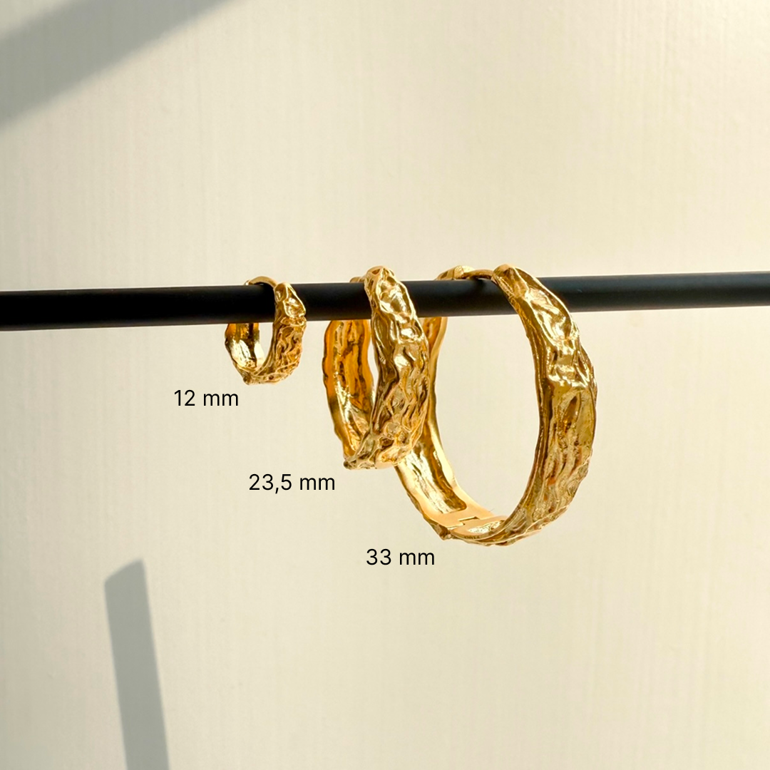 Melted Hoop 33 mm Guldbelagt