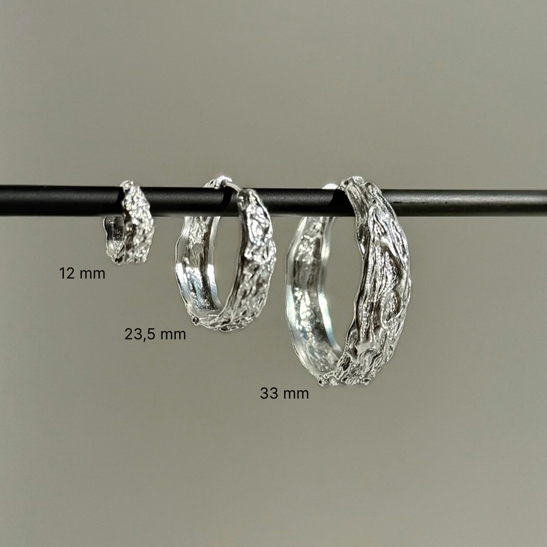 Melted Hoop 33 mm Sølv