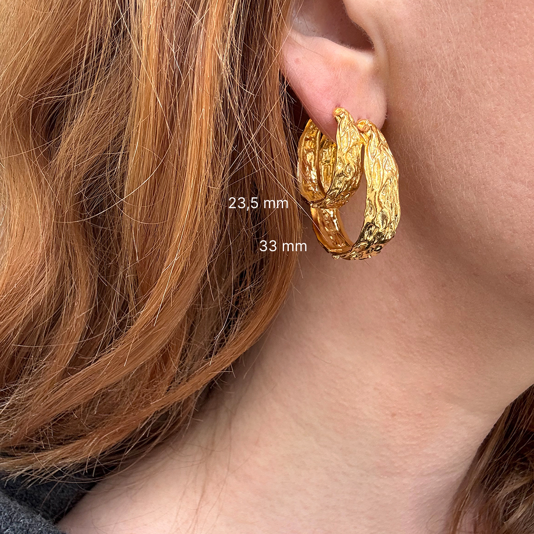 Melted Hoop 33 mm Guldbelagt