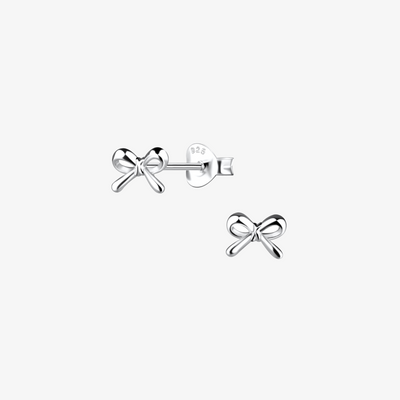 Mini Sløjfe Studs Øreringe Sølv