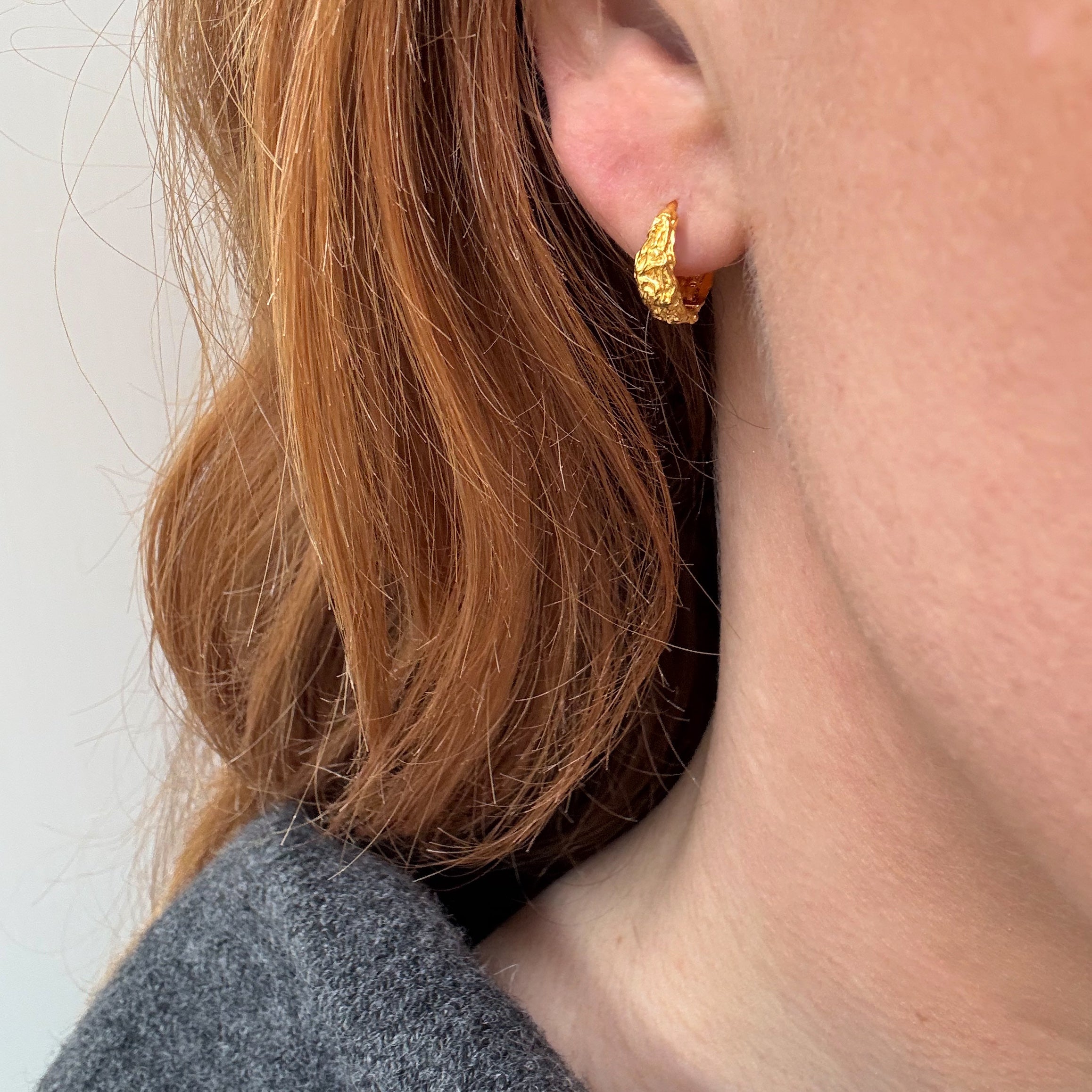 Melted Hoop 12 mm Guldbelagt