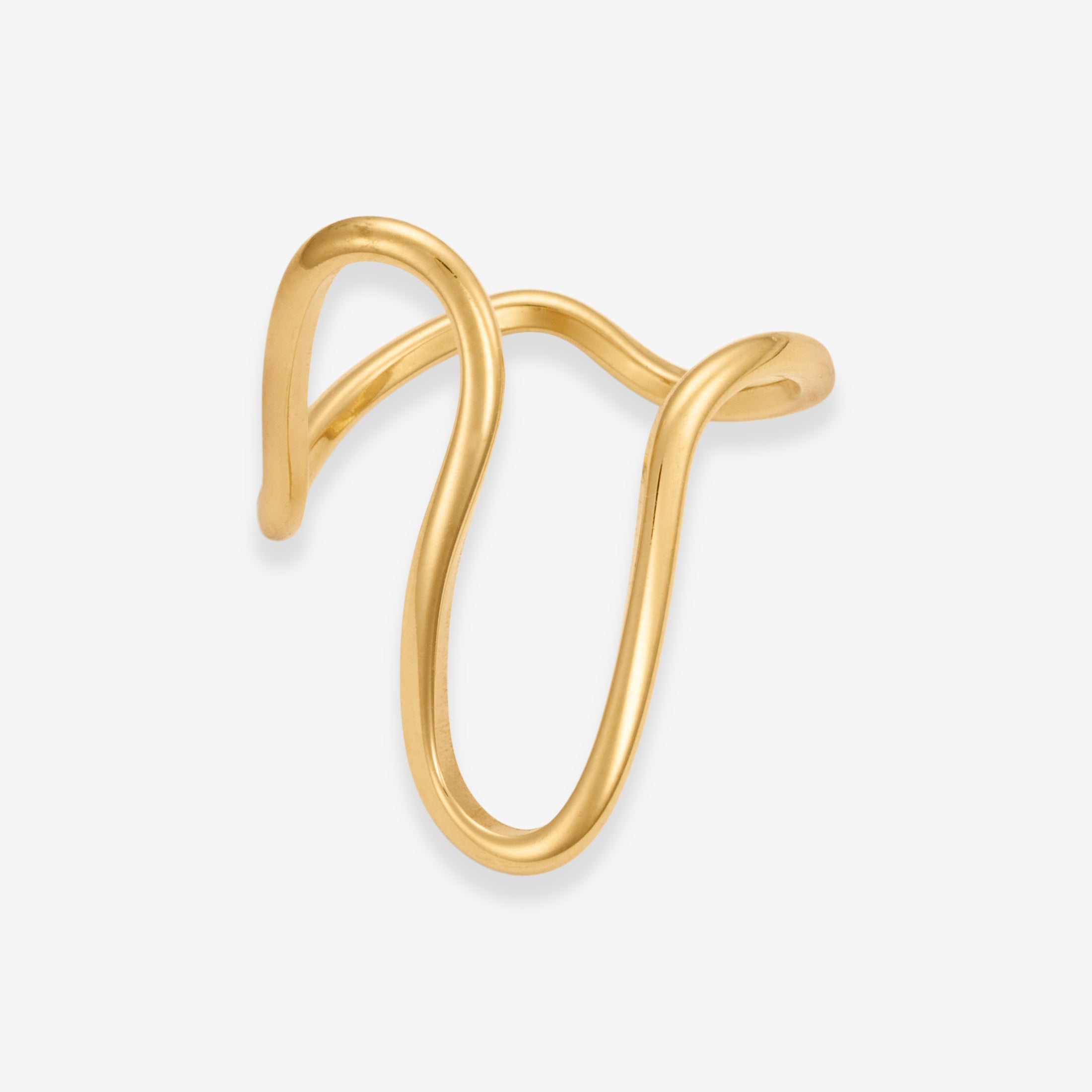 Wave Line Ring Guldbelagt
