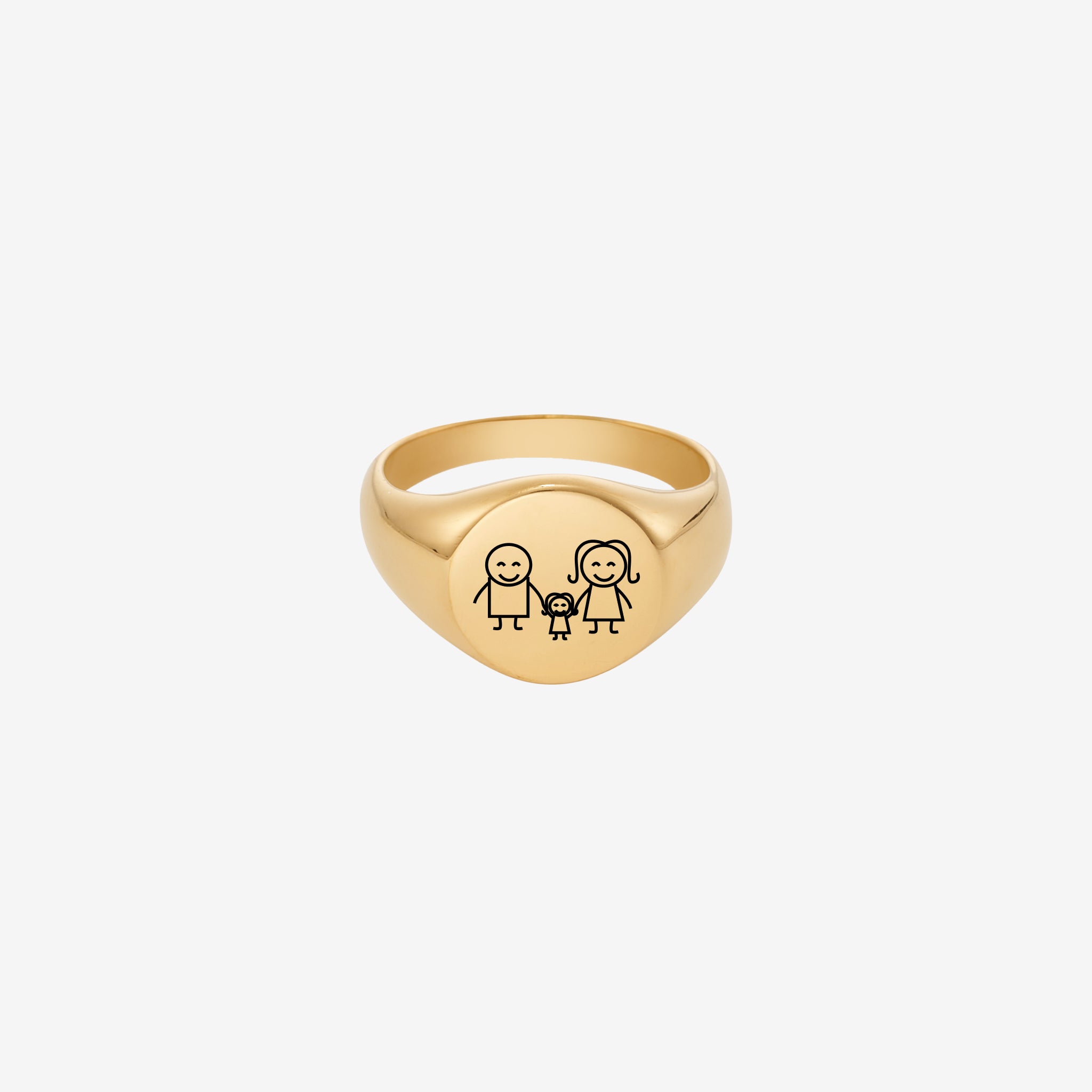Indgraveret Tændstiksfamilie Ring