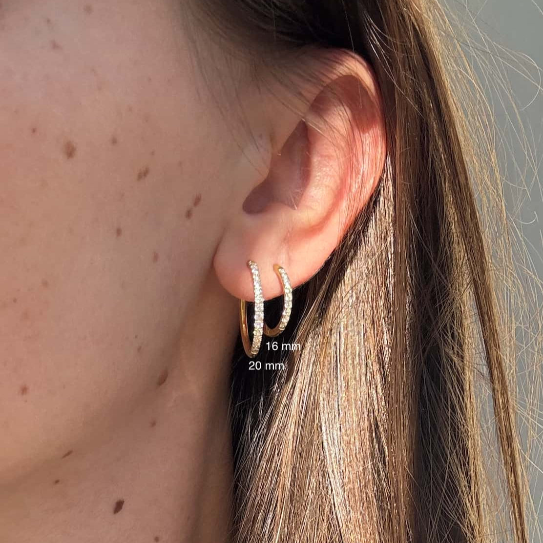 Krystal Creoler 18K Guldbelagt 20mm