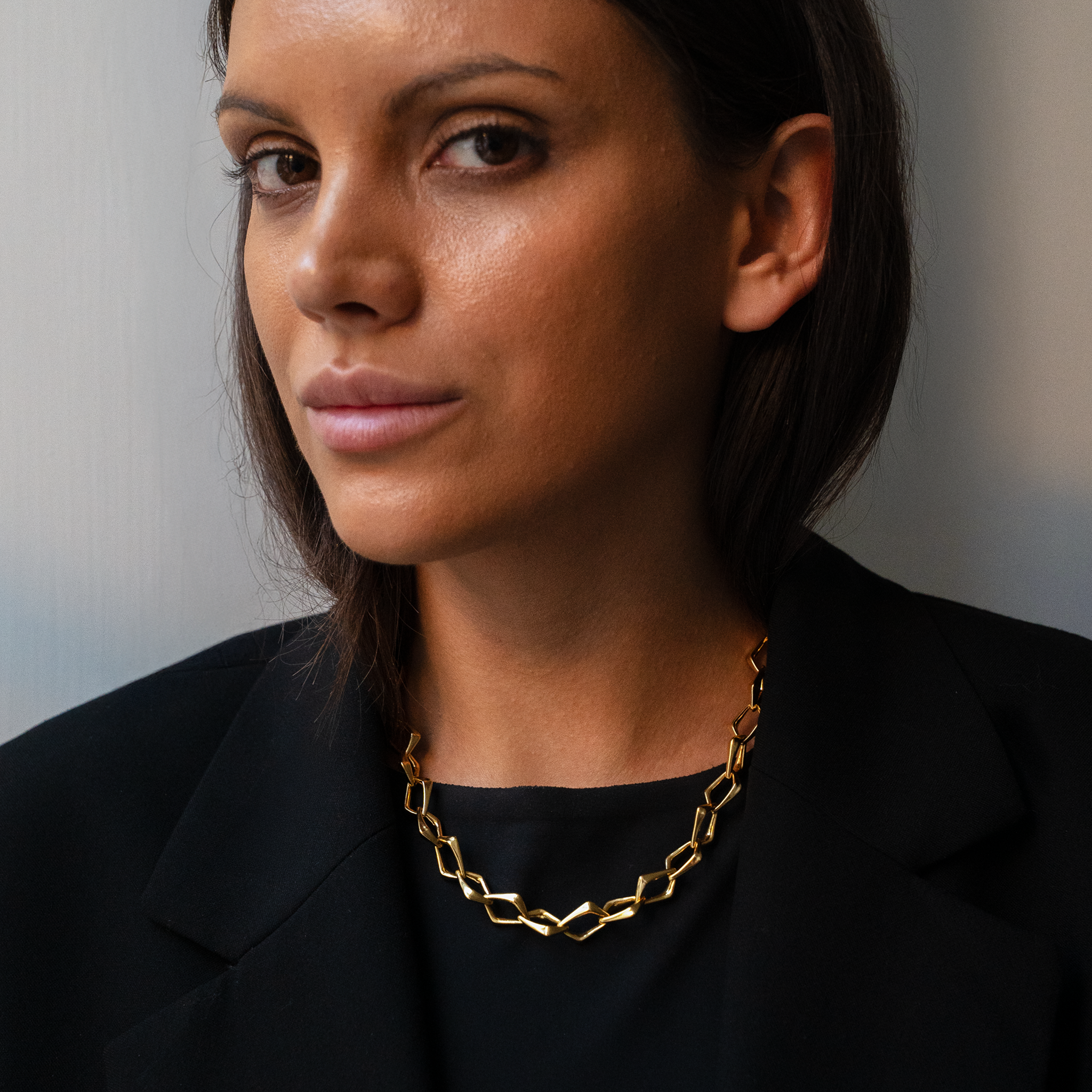 Chunky Halskæde Guldbelagt