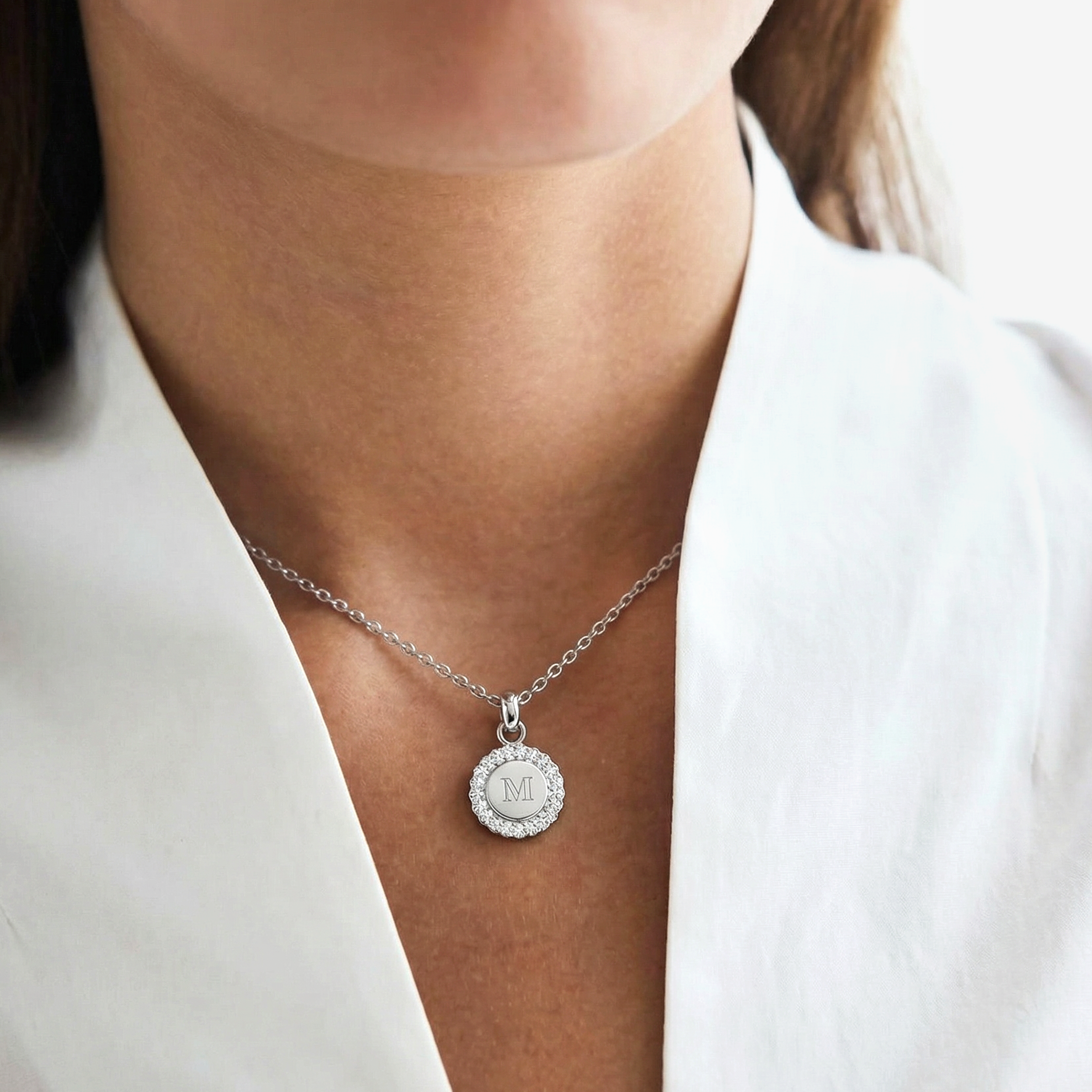 Krystal Halskæde Sølvbelagt