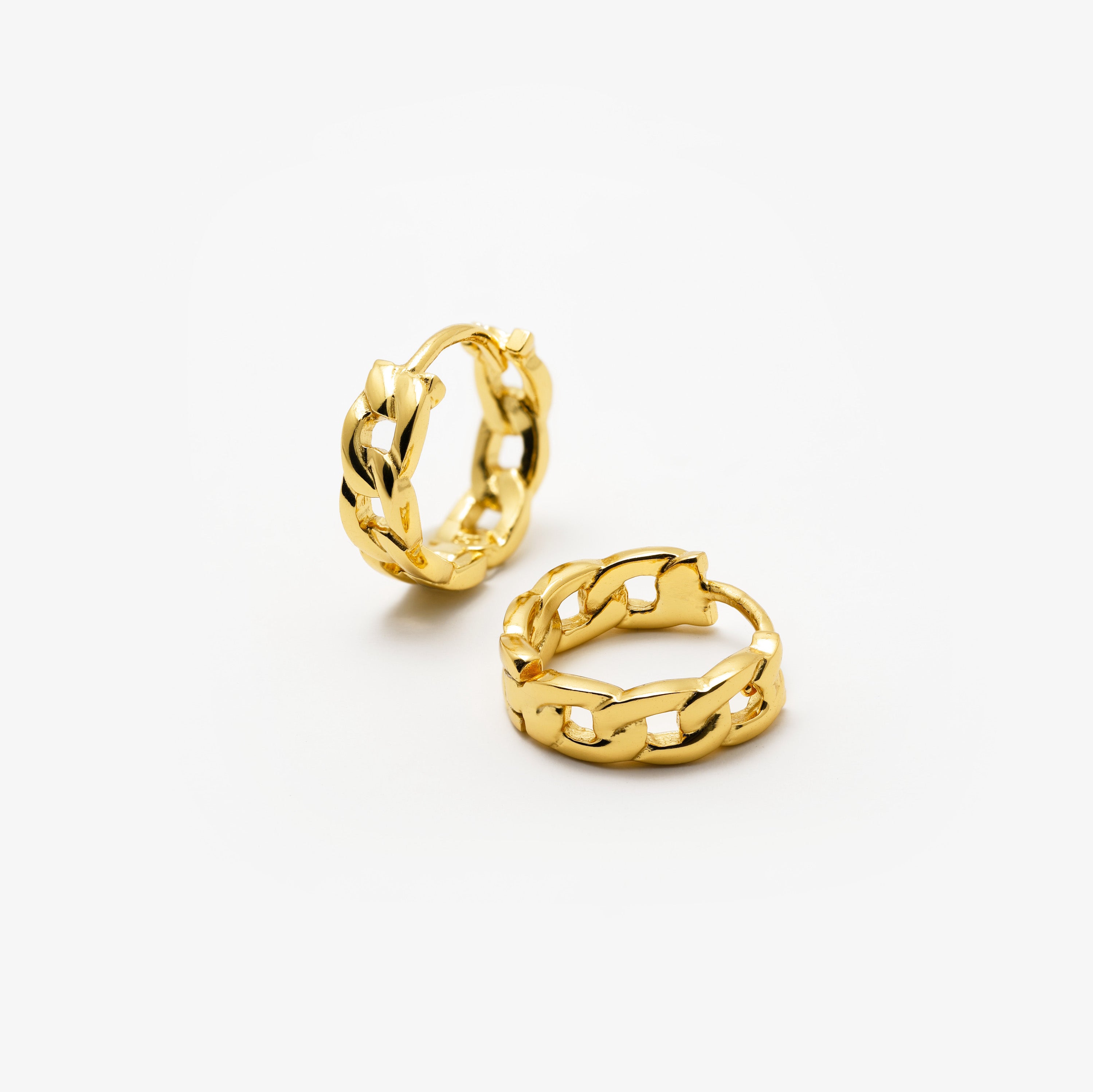 Chain Hoops Øreringe Guldbelagt