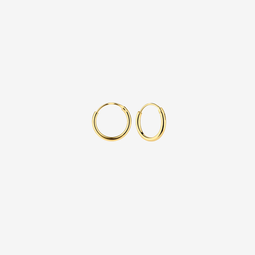 Classic Hoop Tynd 10mm Øreringe Guldbelagt