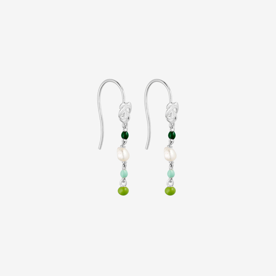 Dangle Grøn Øreringe Sølv