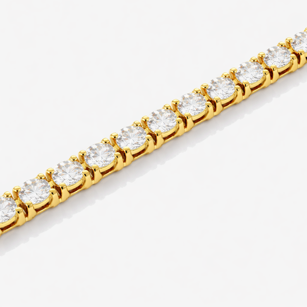 Tennis Krystal Armbånd Guldbelagt 3mm