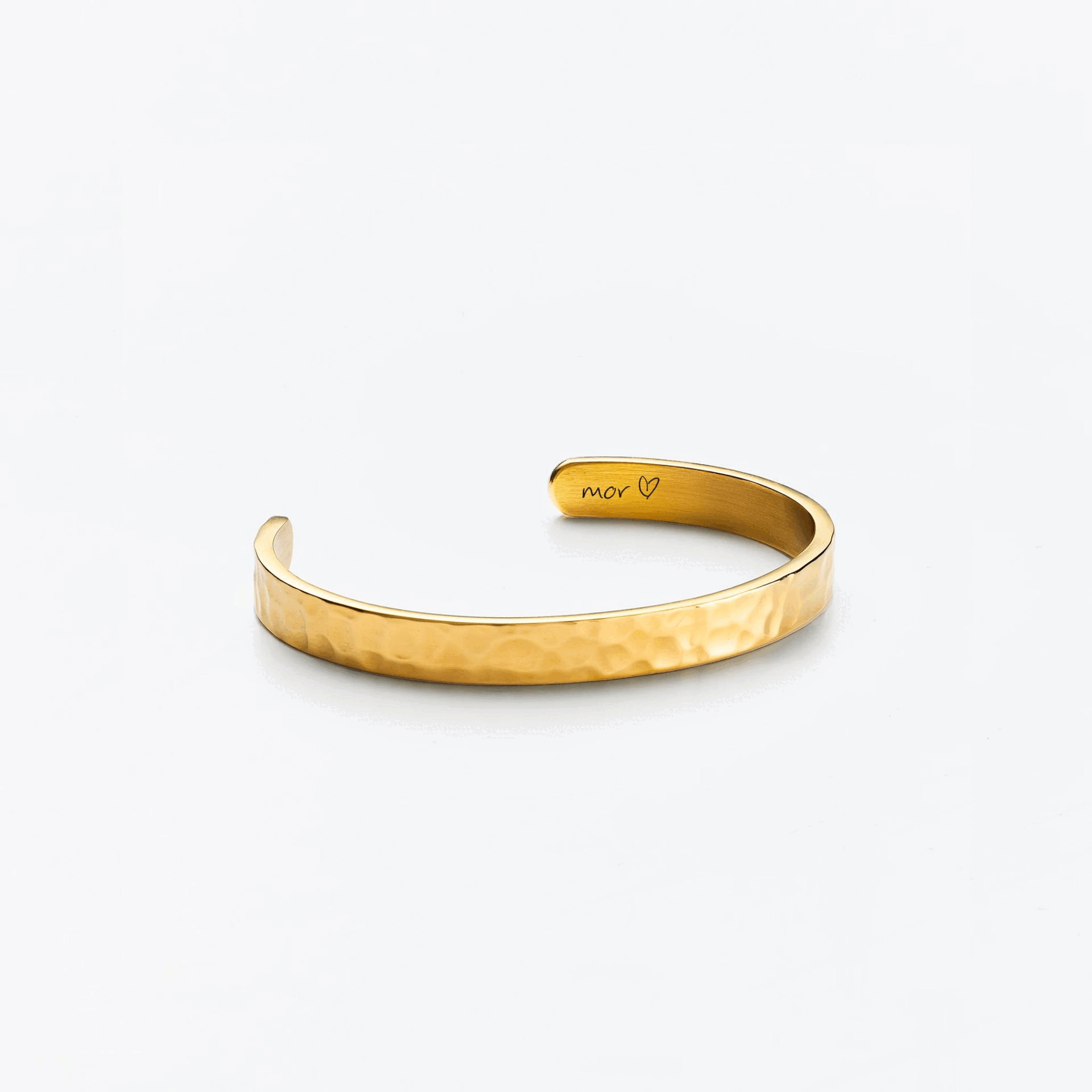 Hamret Bangle Armbånd Guldbelagt m. indvendig indgravering