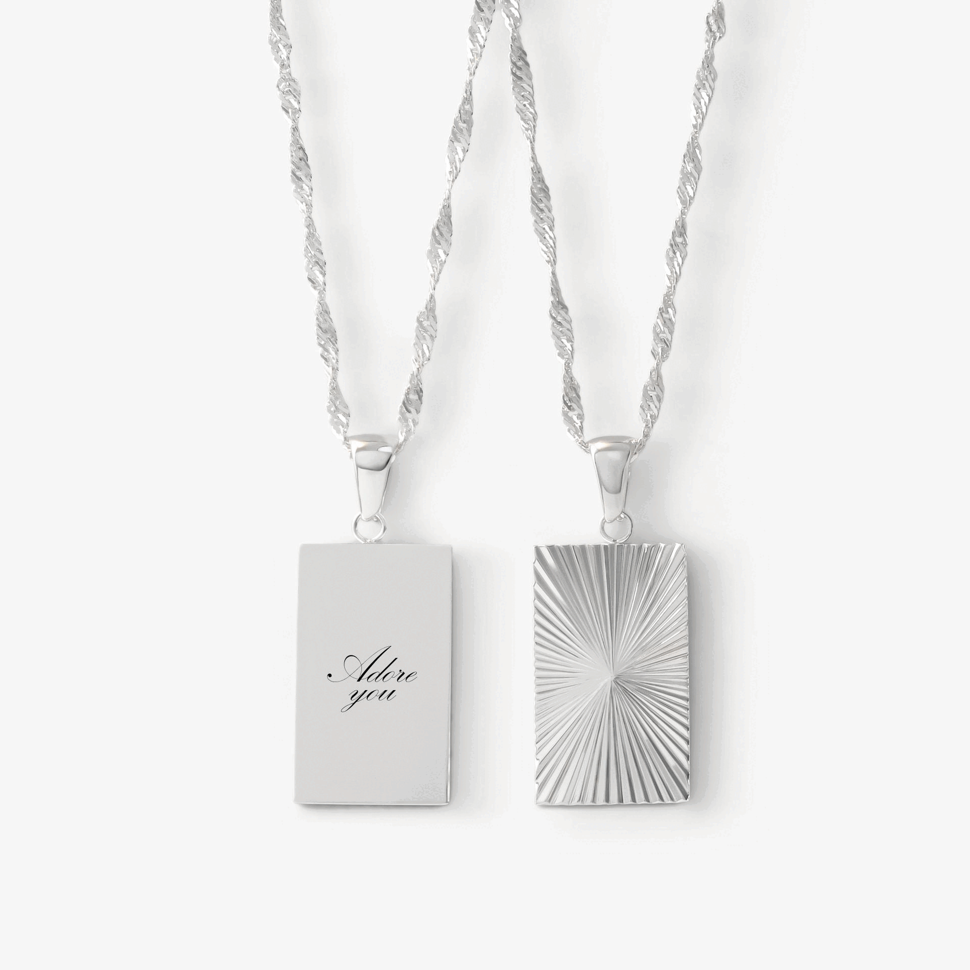 Indgraveret Mors Dag Sølv Halskæde