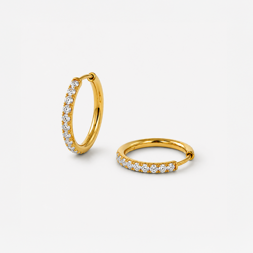 Krystal Øreringe 18K Guldbelagt 12mm