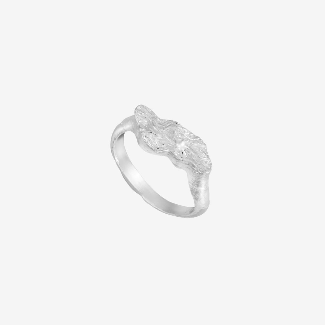 Flad Magma Ring Sølv
