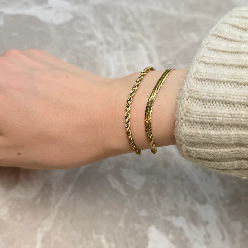 Flad Slange Bangle Sæt