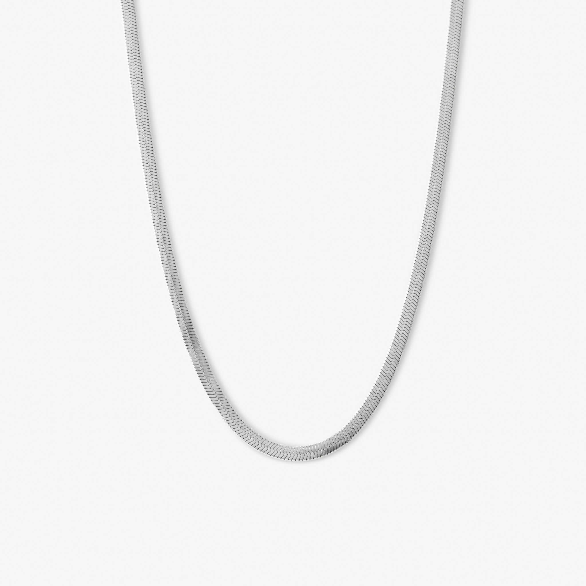 Flad Slange Halskæde 4mm Sølvbelagt