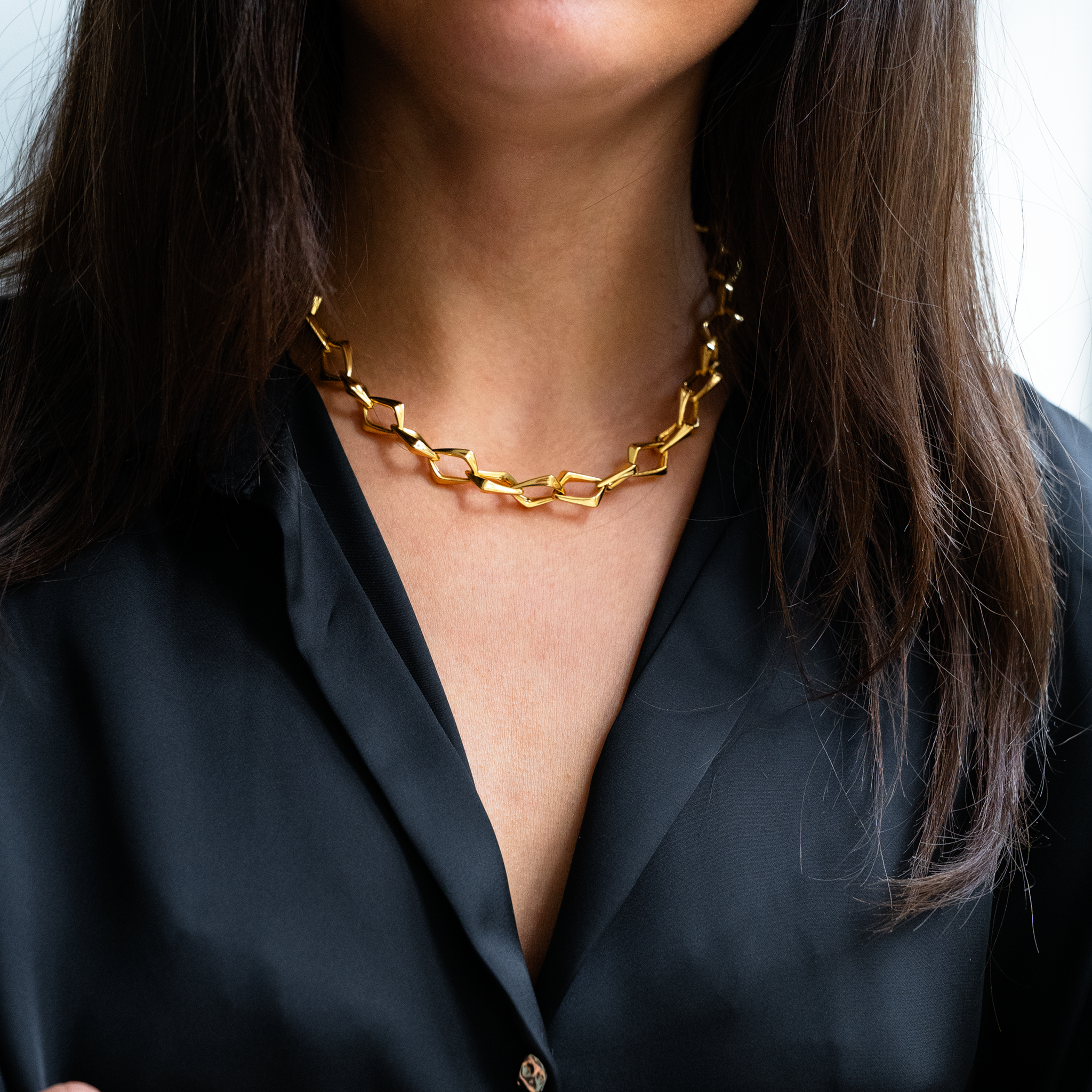Chunky Halskæde Guldbelagt