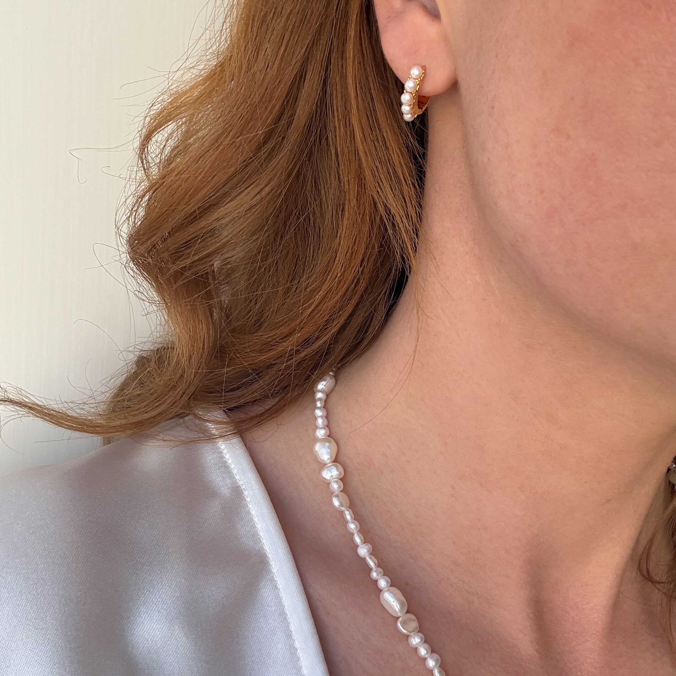 Perle Creoler Guldbelagt