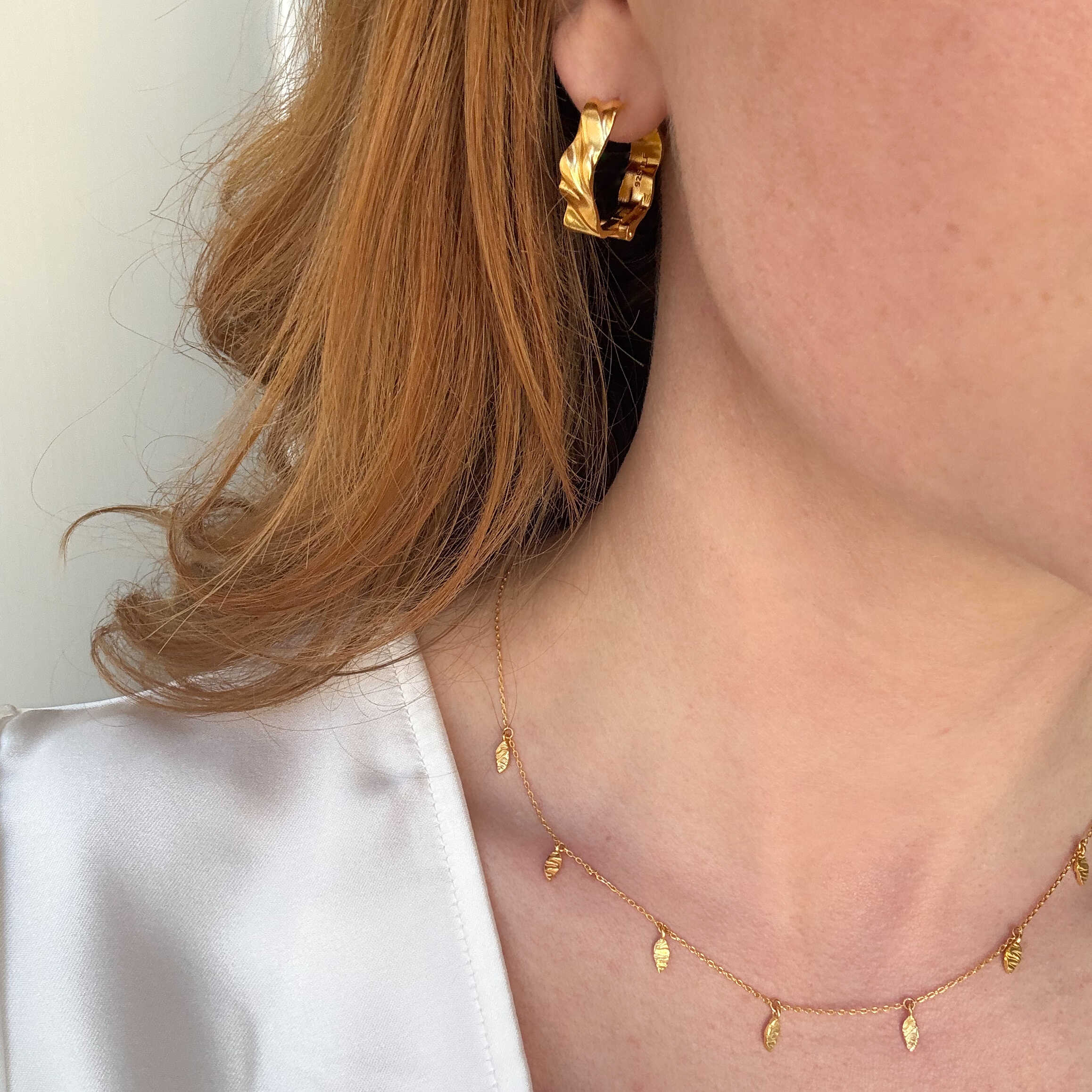 Leaf Halskæde Guldbelagt