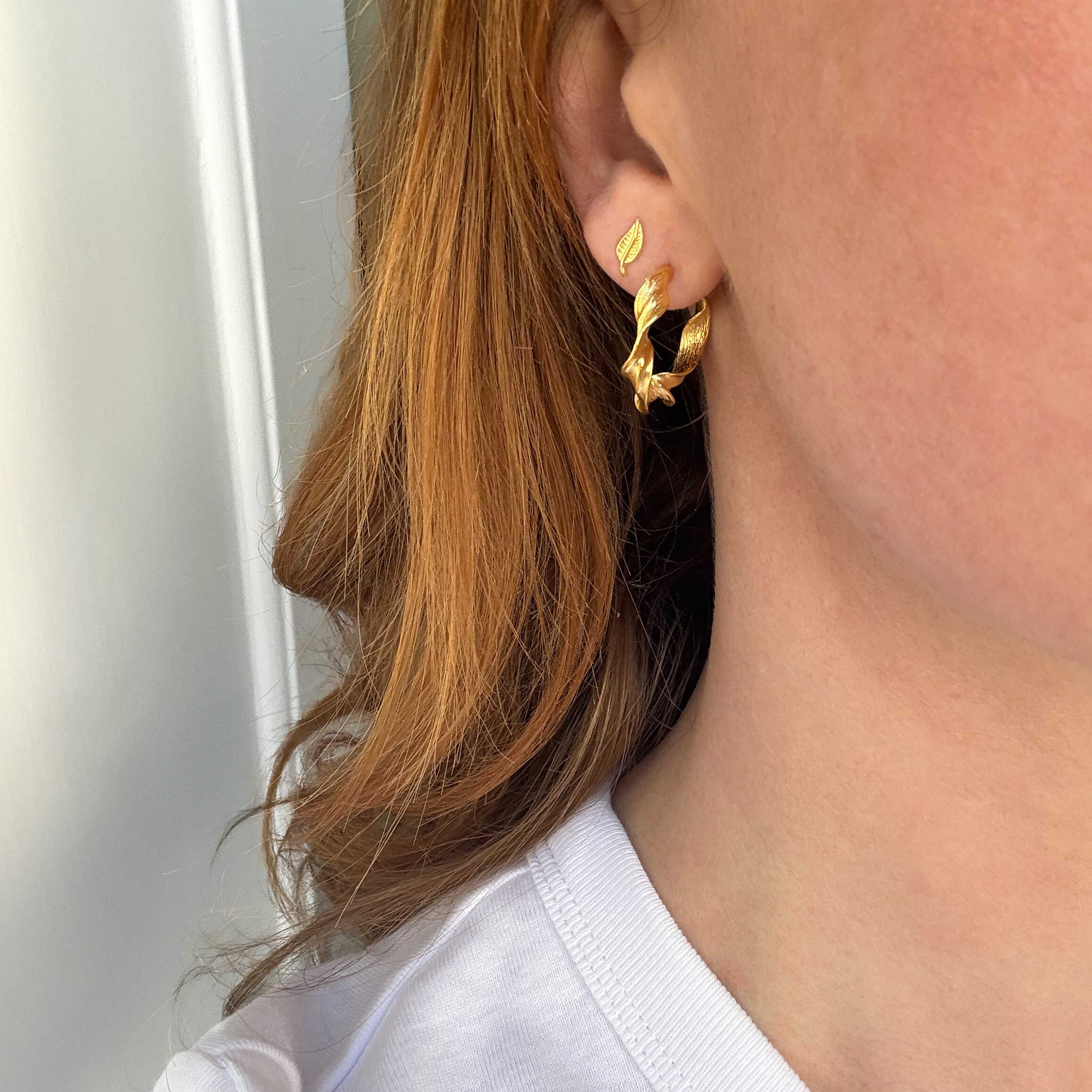 Chunky Twisted Hoop Guldbelagt