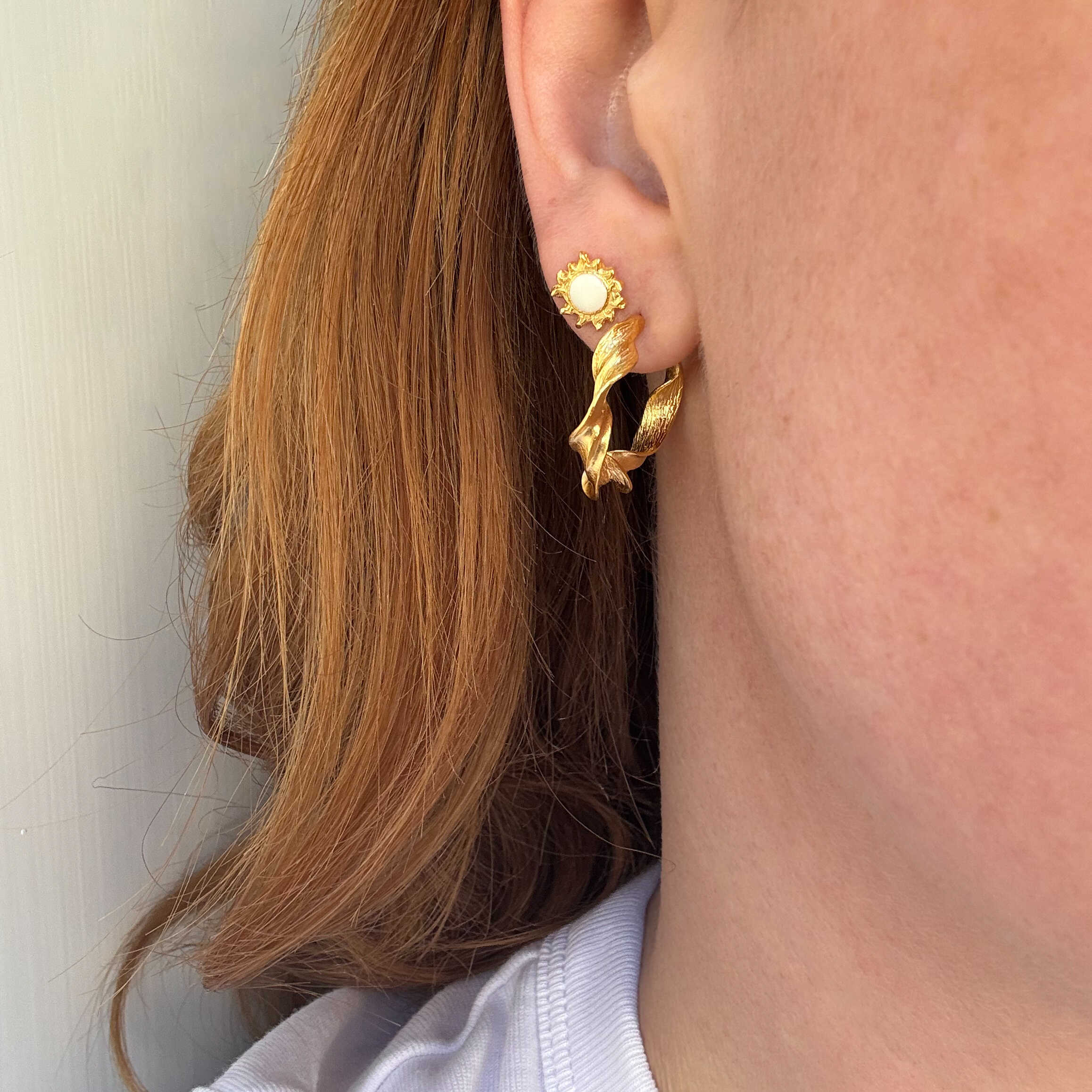 Chunky Twisted Hoop Guldbelagt