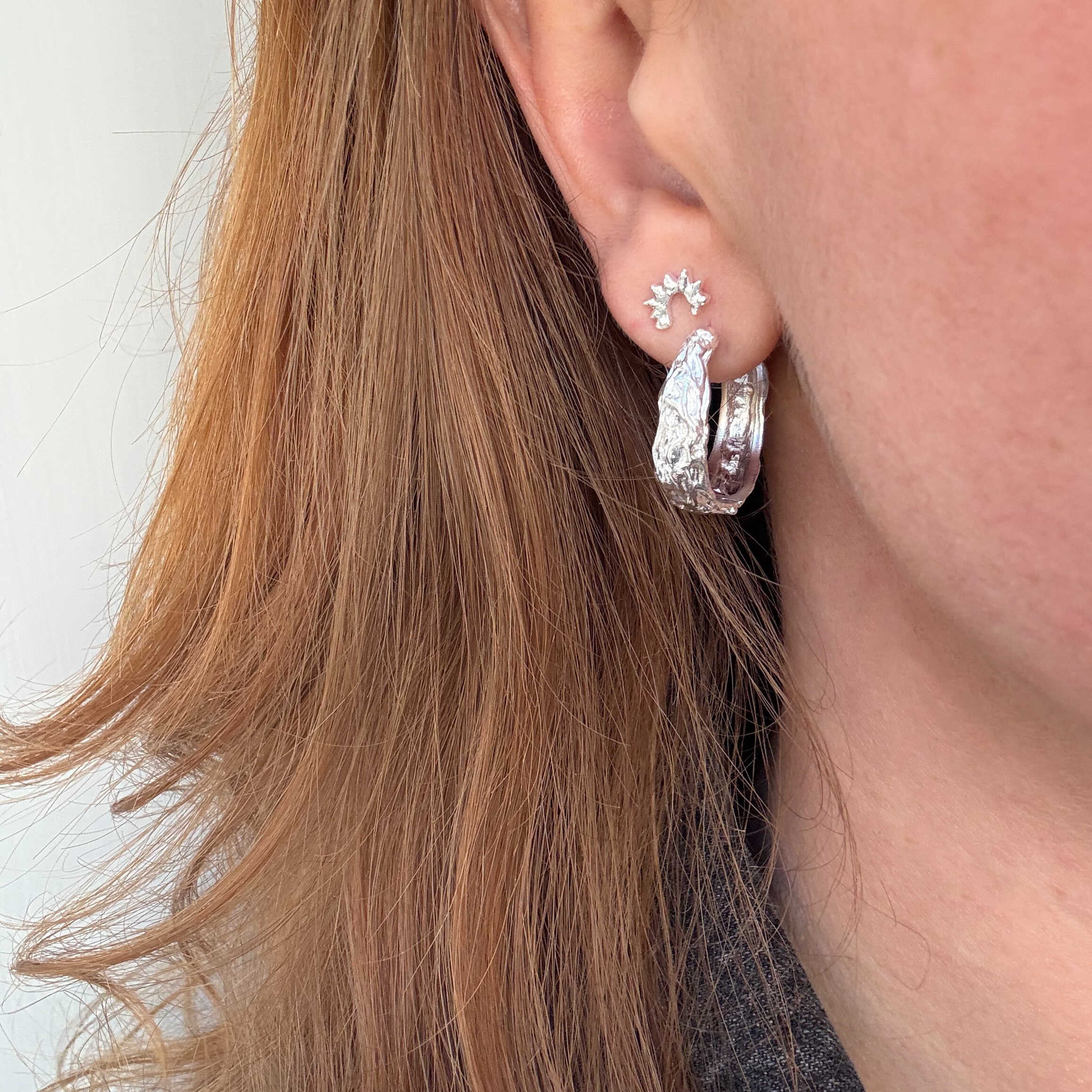 Melted Hoop 23,5 mm Sølv