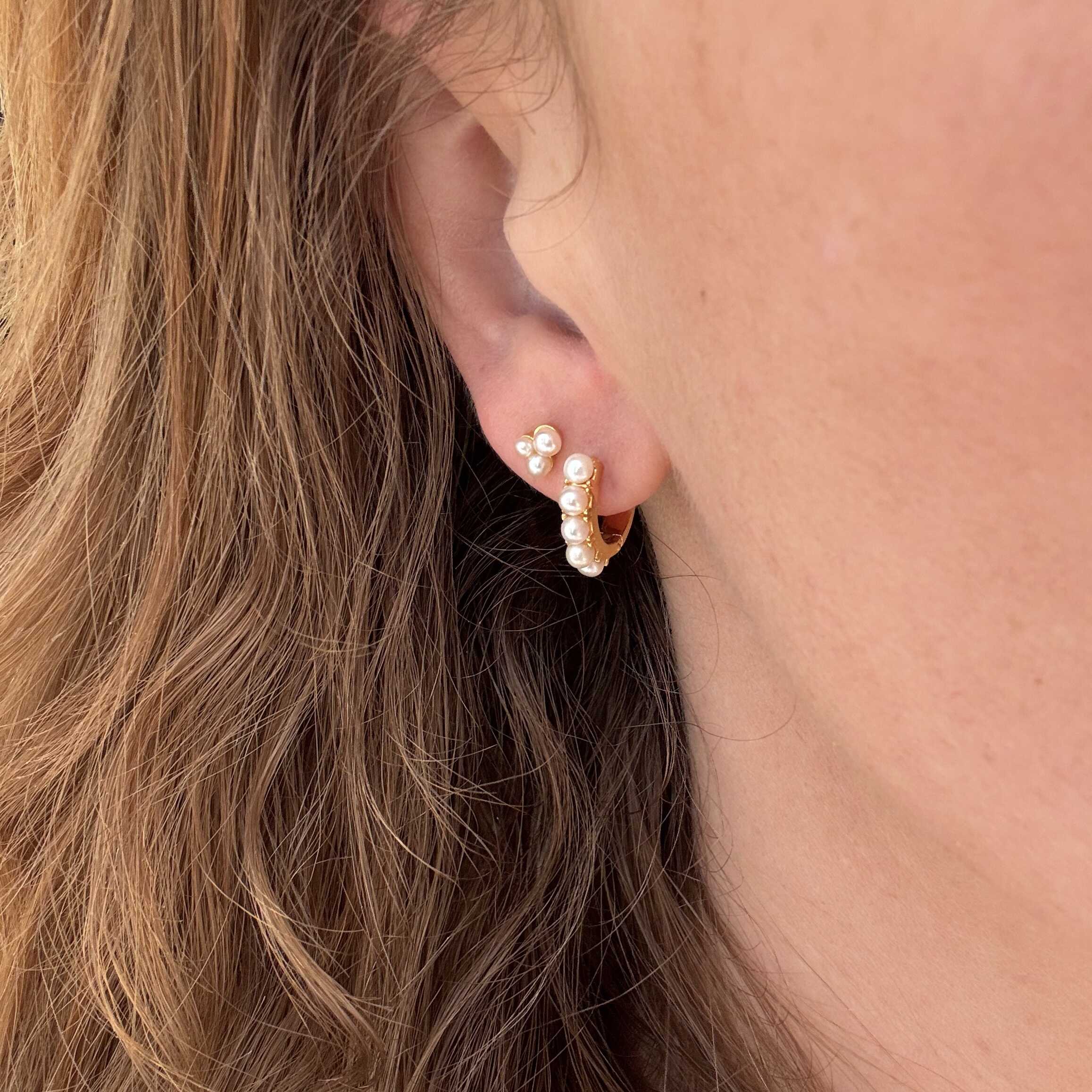 Perle Creoler Guldbelagt