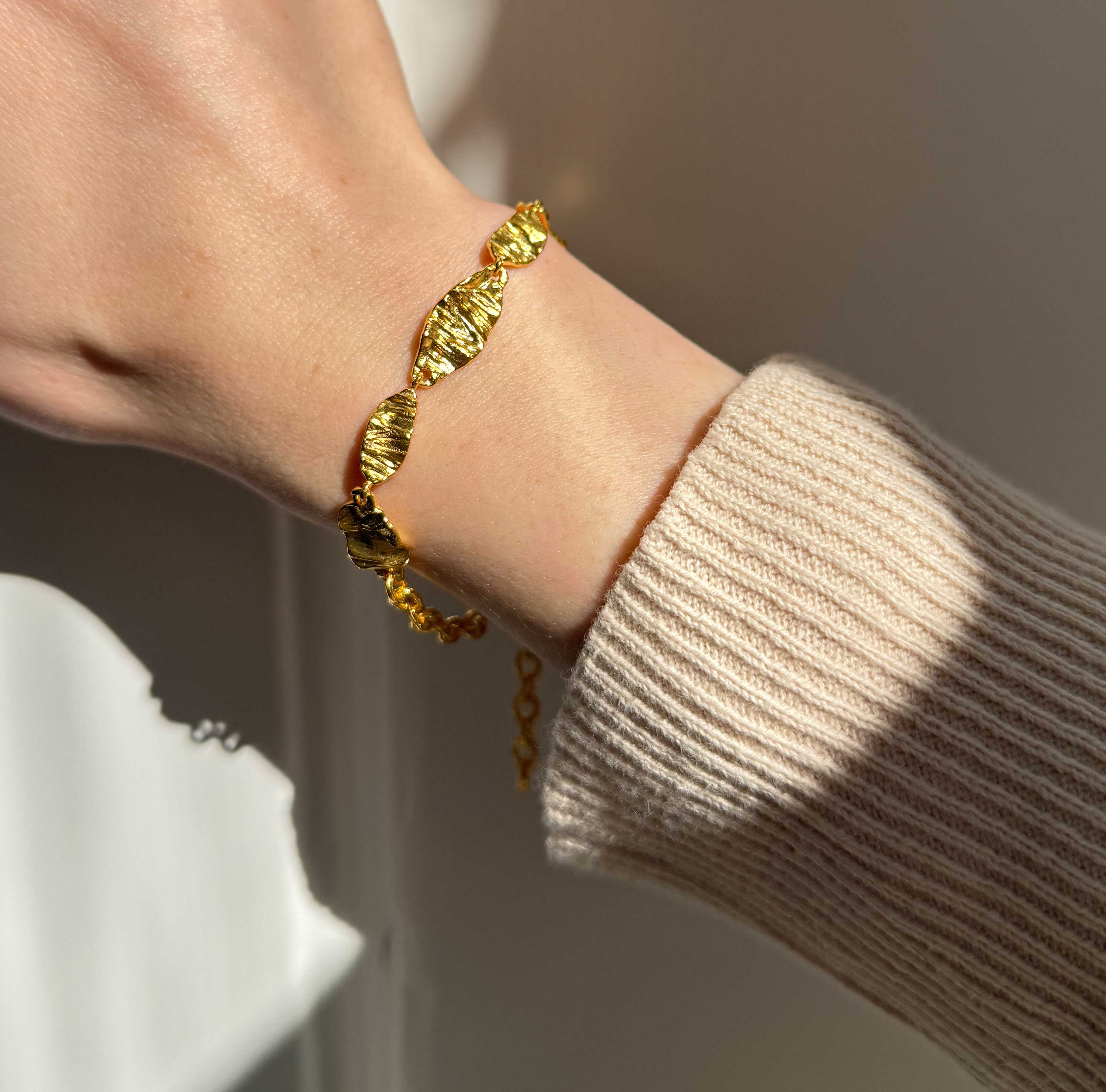 Chunky Melted Armbånd Guldbelagt