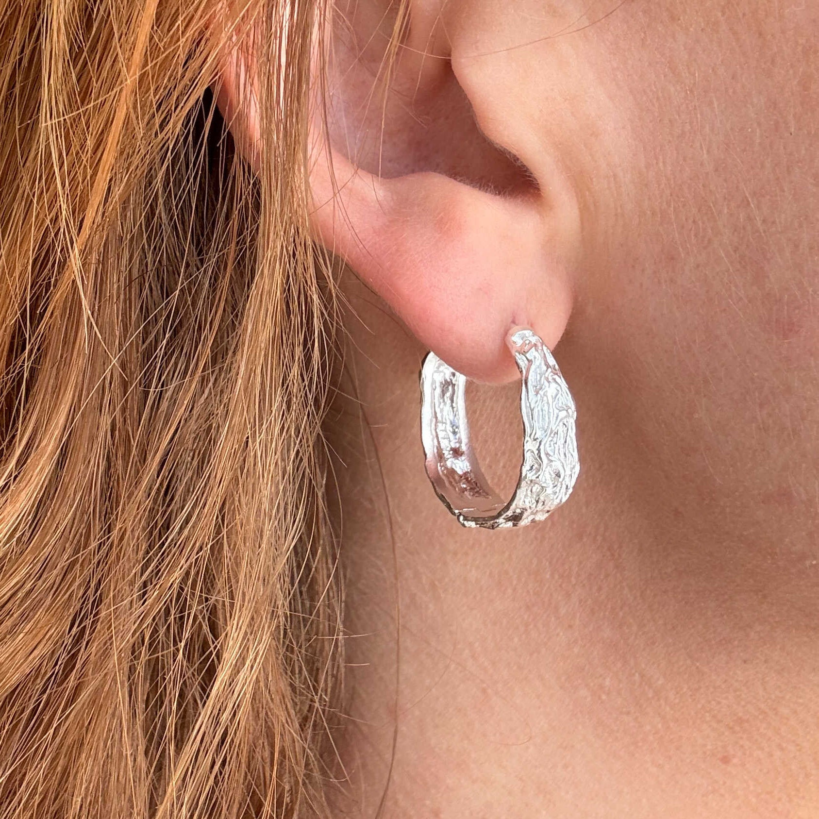 Melted Hoop 23,5 mm Sølv